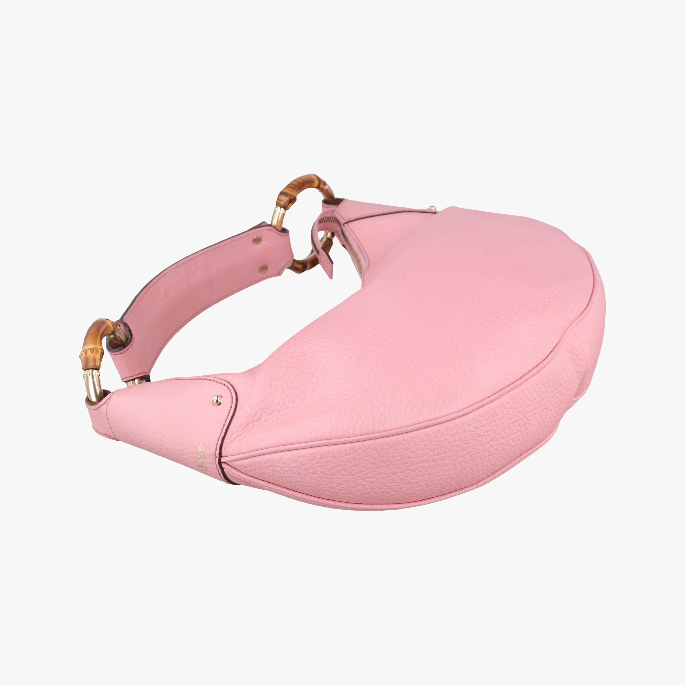 Pre-owned Gucci Bamboo Ring Hobo Pink Leather 137577 shoulderbag | stylenewstar