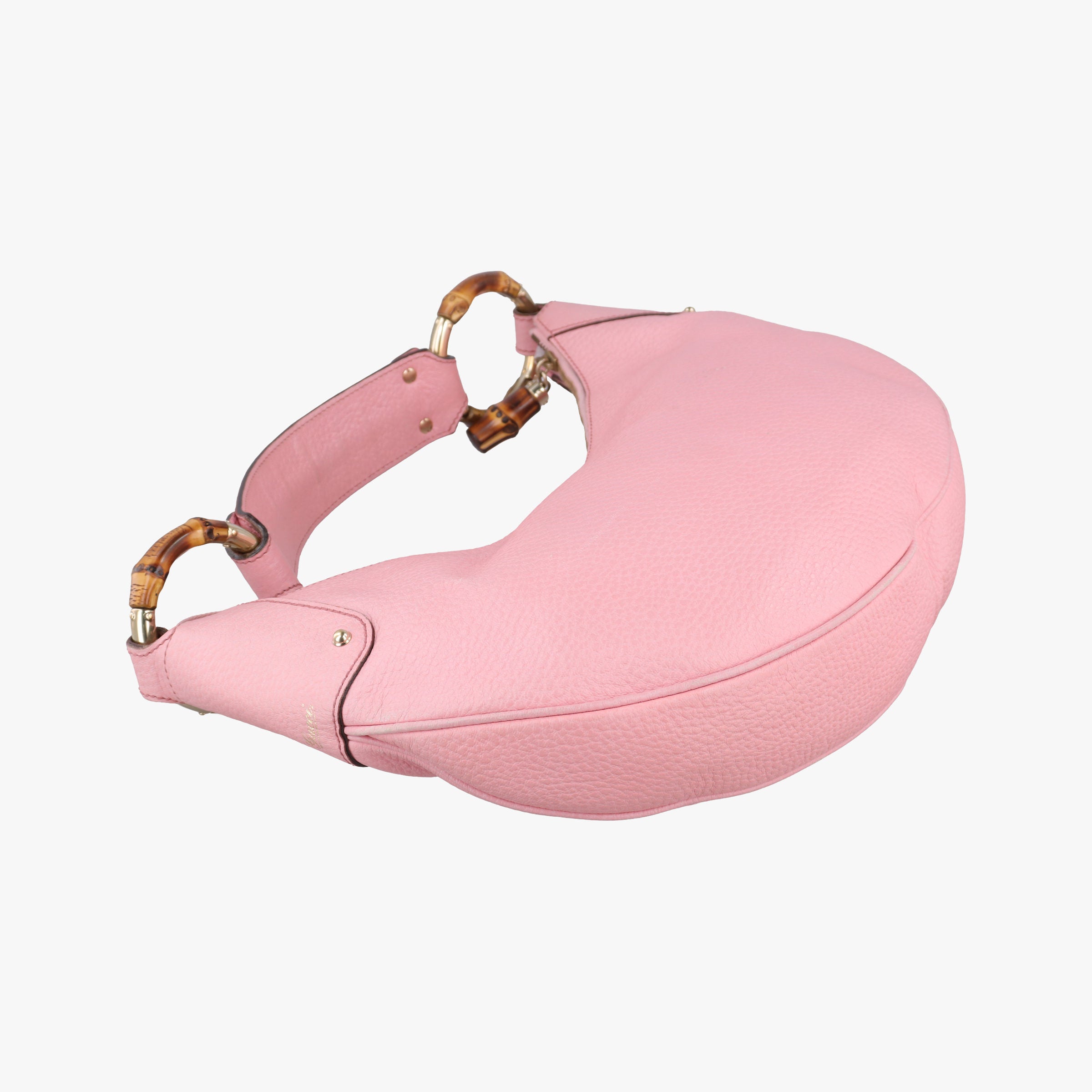 Pre-owned Gucci Bamboo Ring Hobo Pink Leather 137577 shoulderbag | stylenewstar