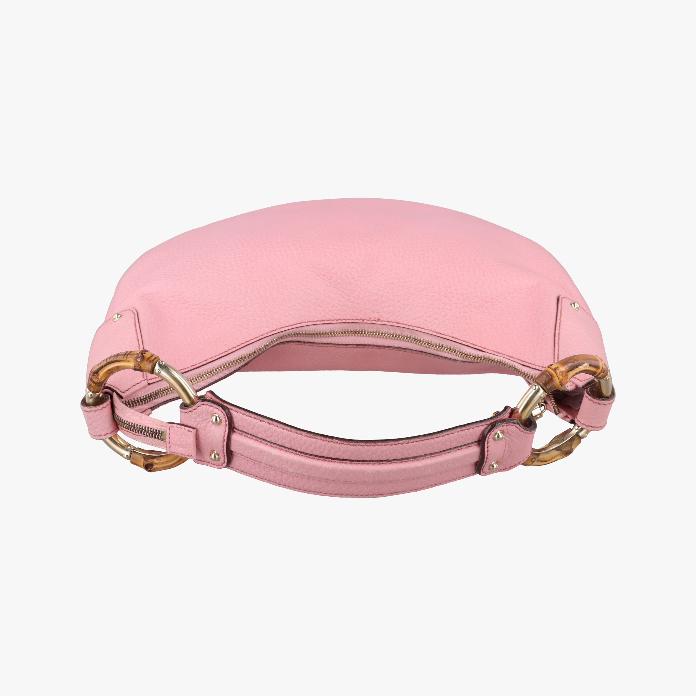 Pre-owned Gucci Bamboo Ring Hobo Pink Leather 137577 shoulderbag | stylenewstar