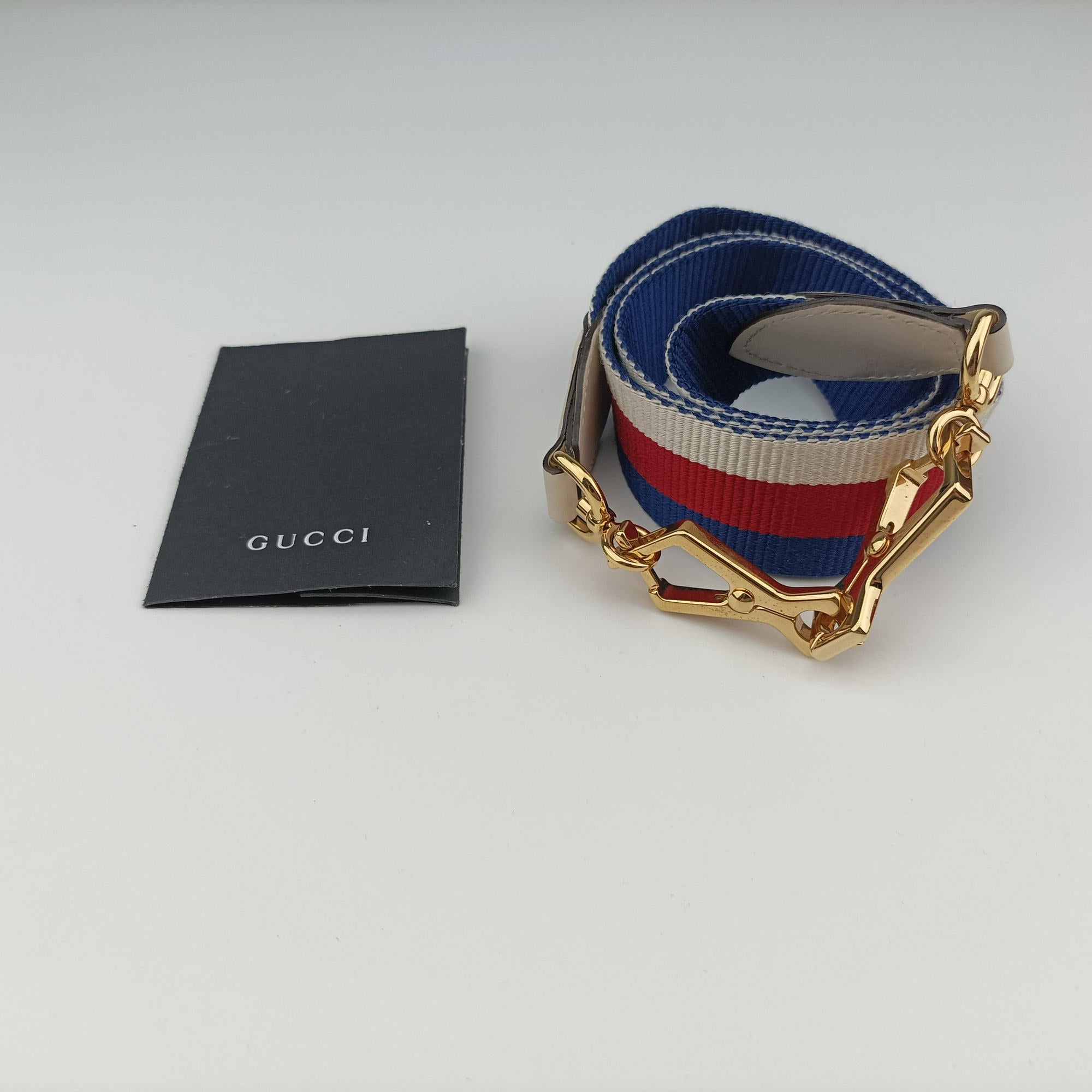 Pre-owned Gucci Sylvie White x Black x Red x Navy Leather 460381 shoulderbag | stylenewstar