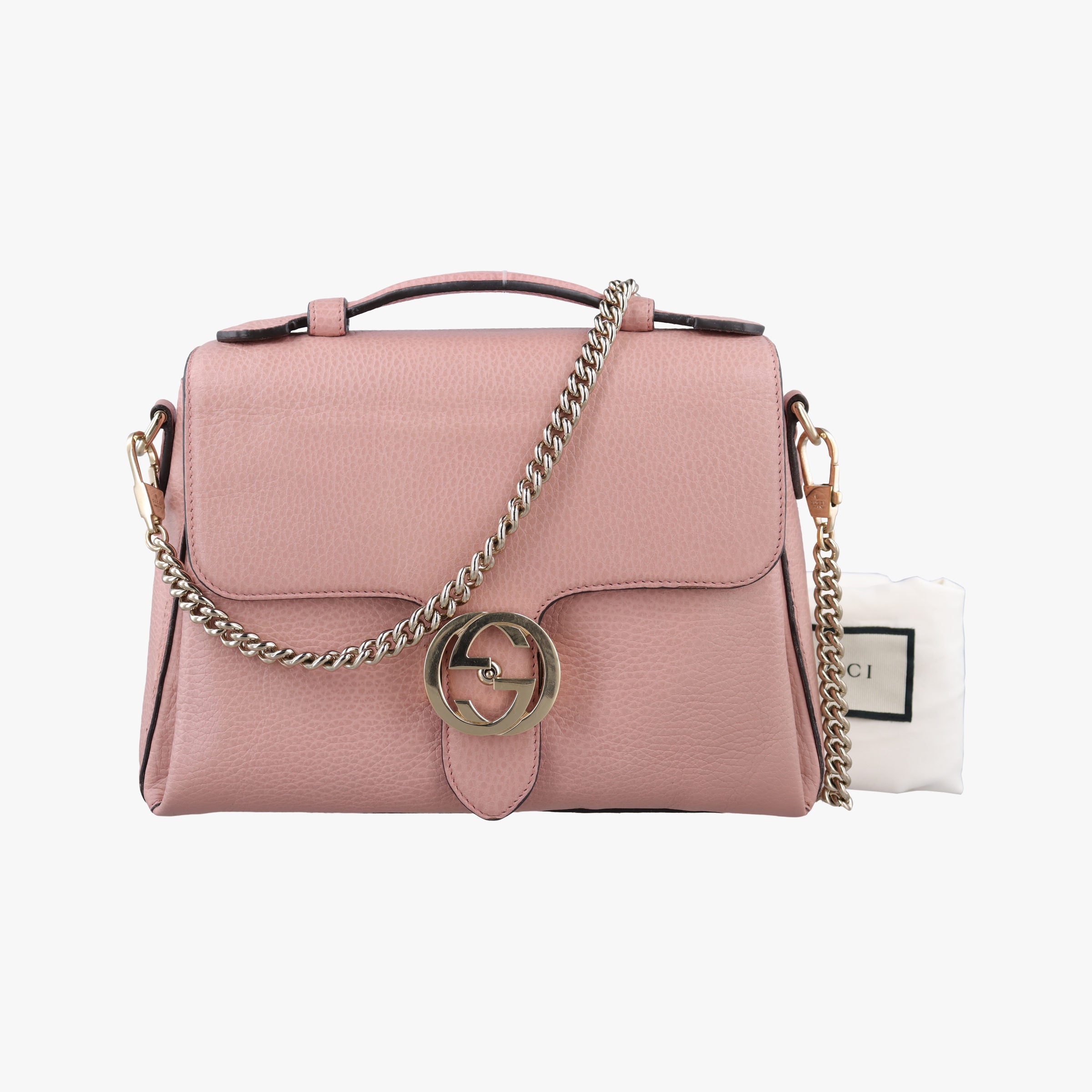 Pre-owned Gucci Interlocking G Pink Leather 510302 shoulderbag | stylenewstar