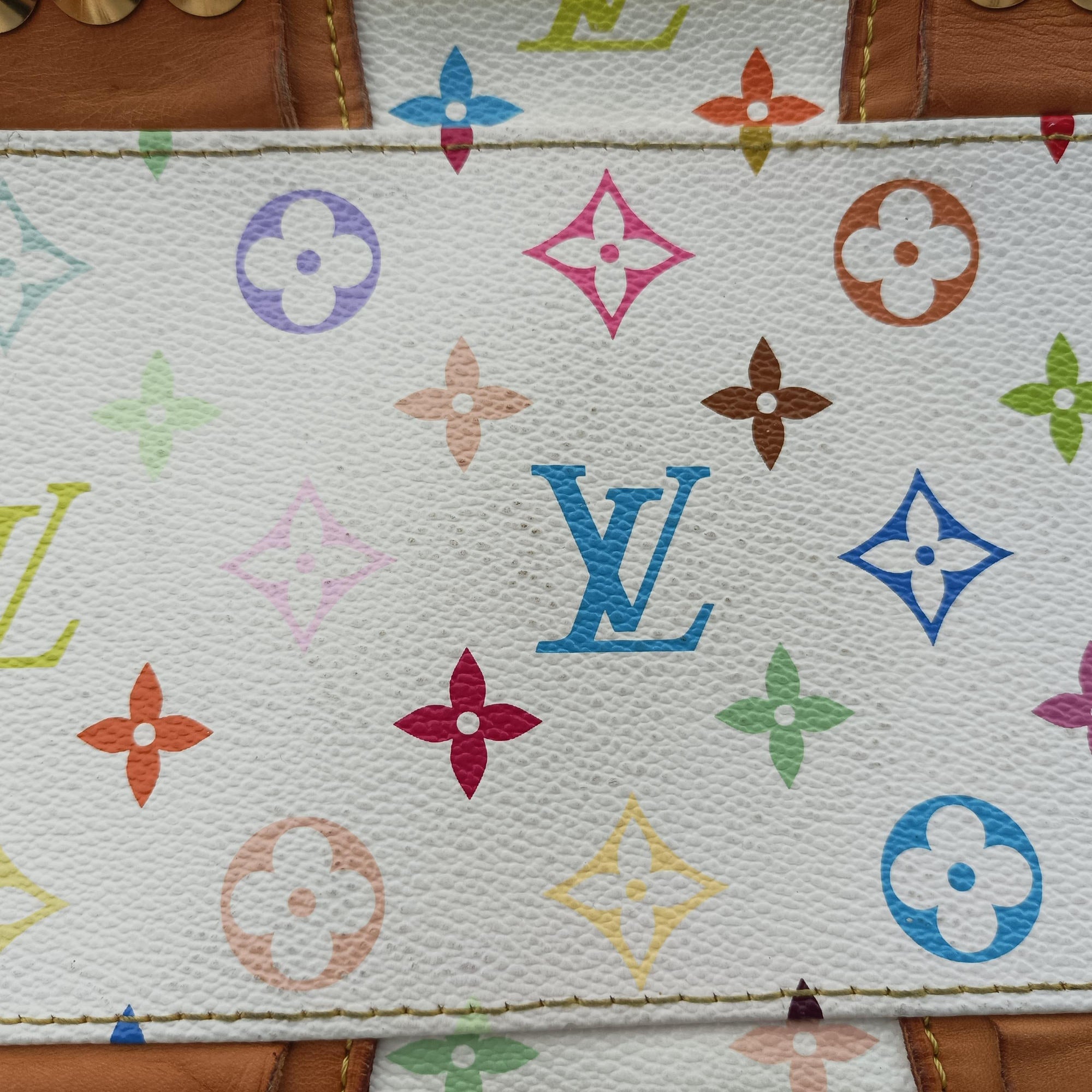 Pre-owned Louis Vuitton COURTNEY MM white Monogram Multicolor M45641 handbag | stylenewstar