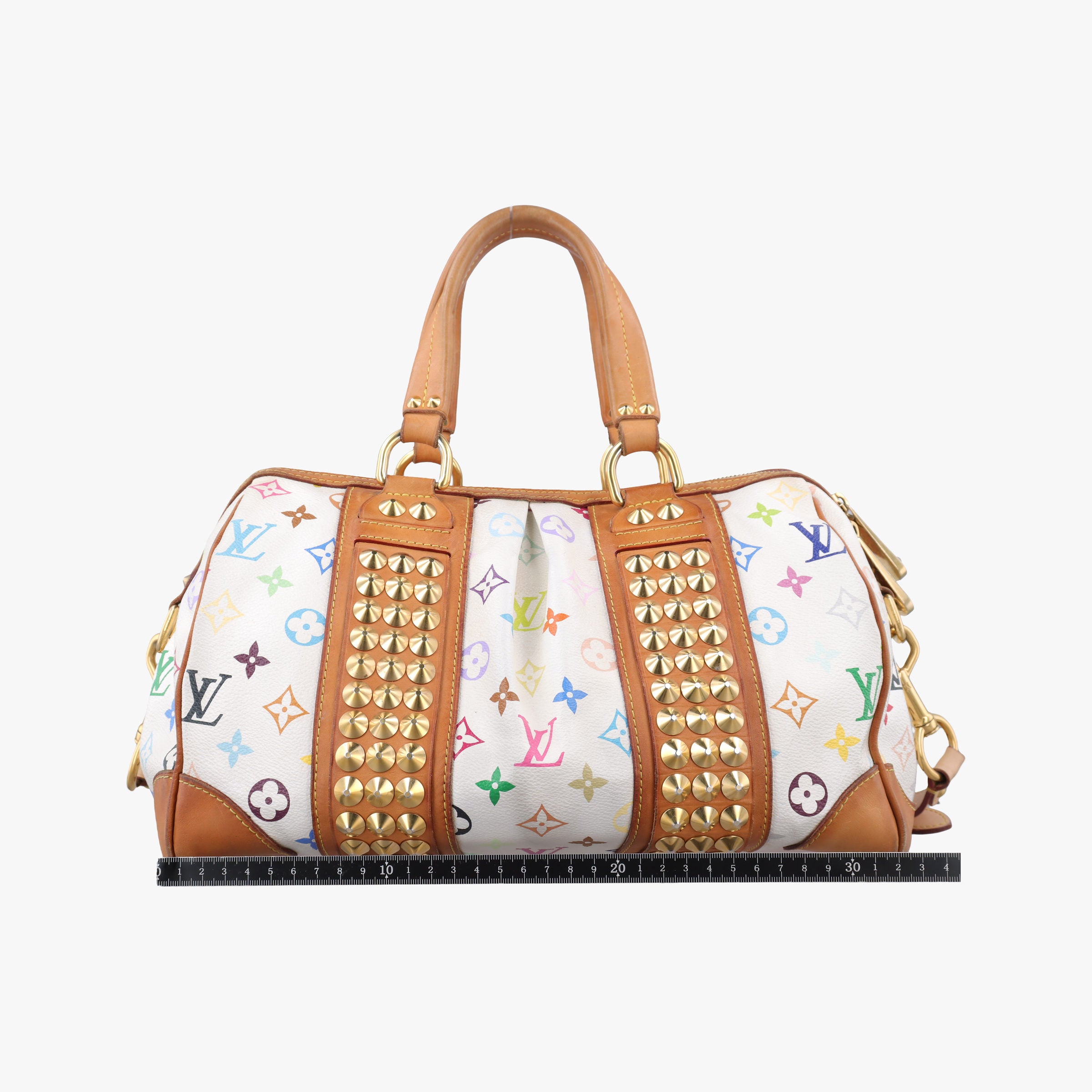 Pre-owned Louis Vuitton COURTNEY MM white Monogram Multicolor M45641 handbag | stylenewstar