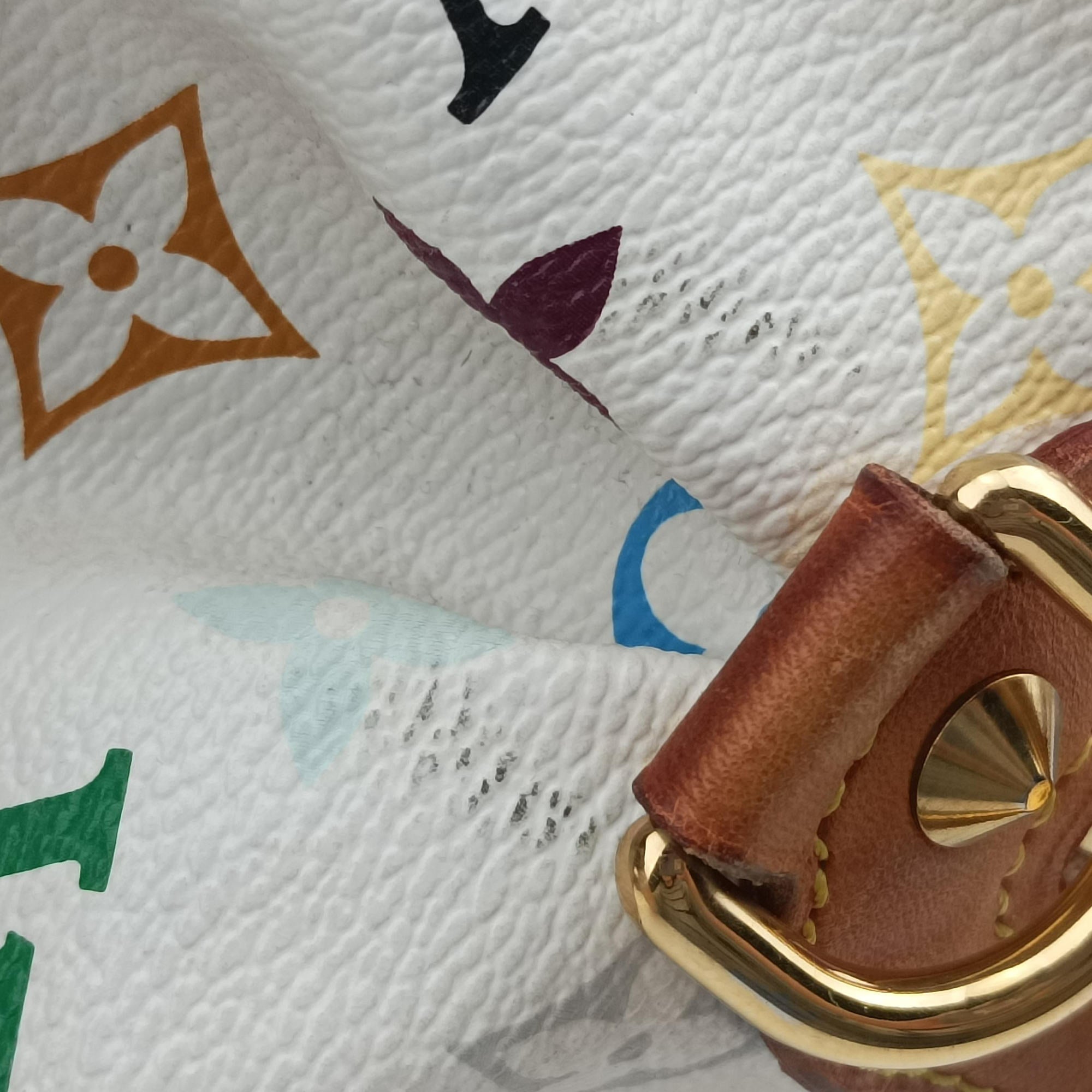 Pre-owned Louis Vuitton COURTNEY MM white Monogram Multicolor M45641 handbag | stylenewstar
