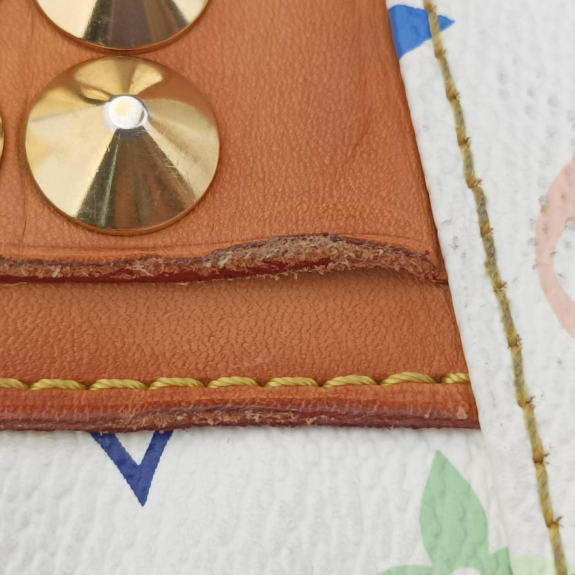 Pre-owned Louis Vuitton COURTNEY MM white Monogram Multicolor M45641 handbag | stylenewstar