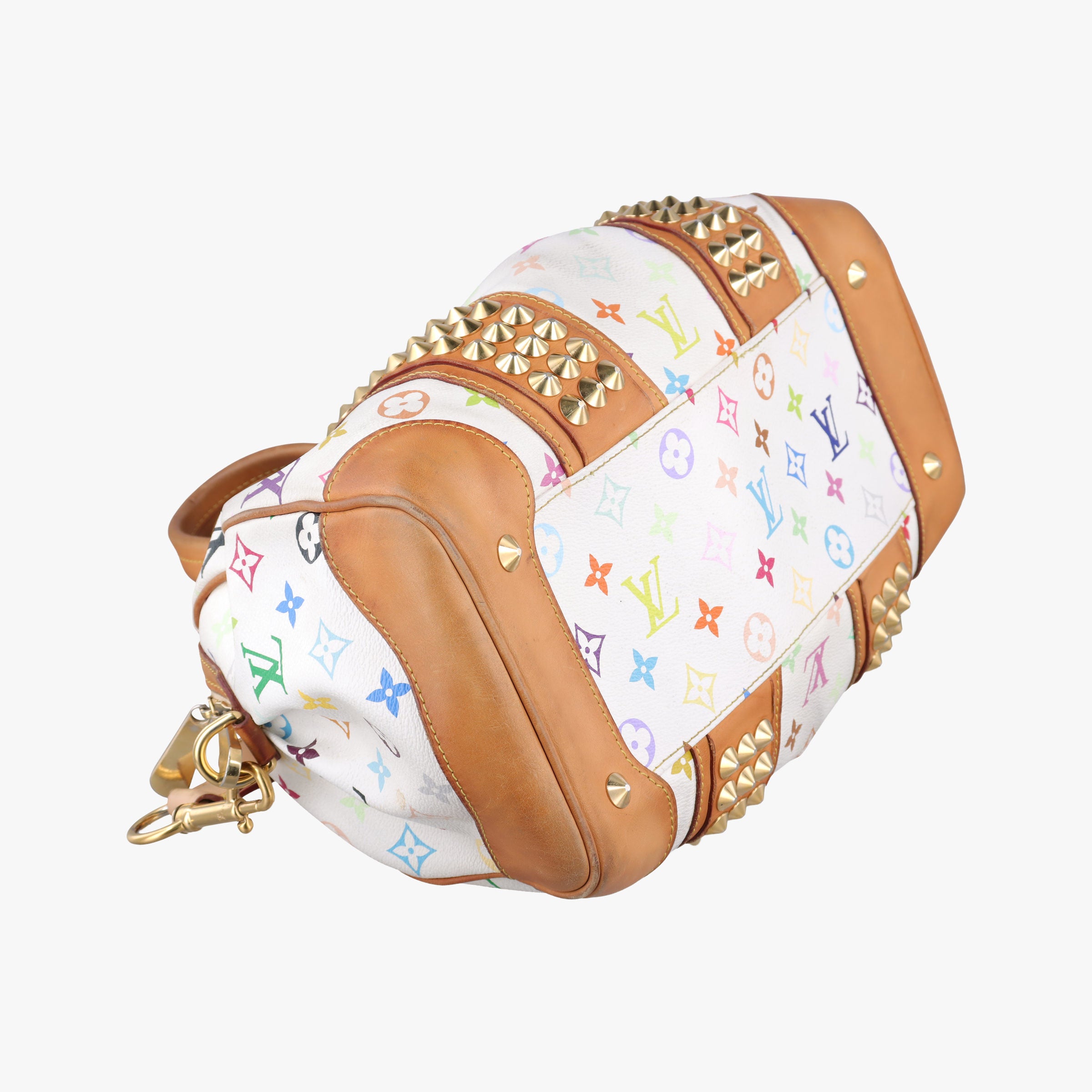 Pre-owned Louis Vuitton COURTNEY MM white Monogram Multicolor M45641 handbag | stylenewstar
