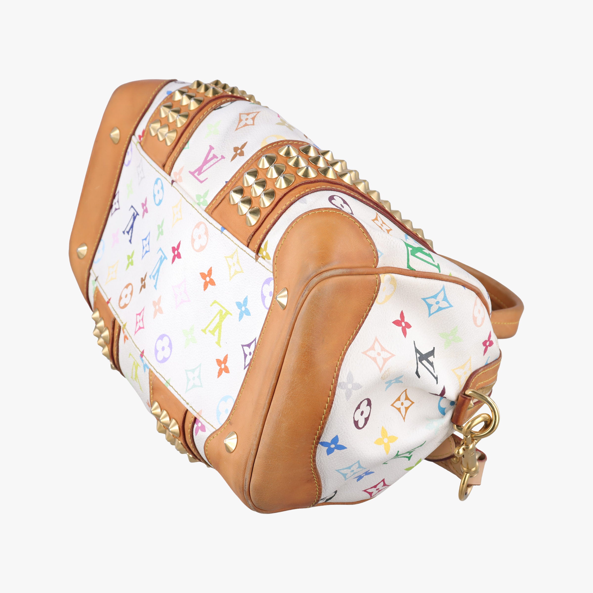 Pre-owned Louis Vuitton COURTNEY MM white Monogram Multicolor M45641 handbag | stylenewstar