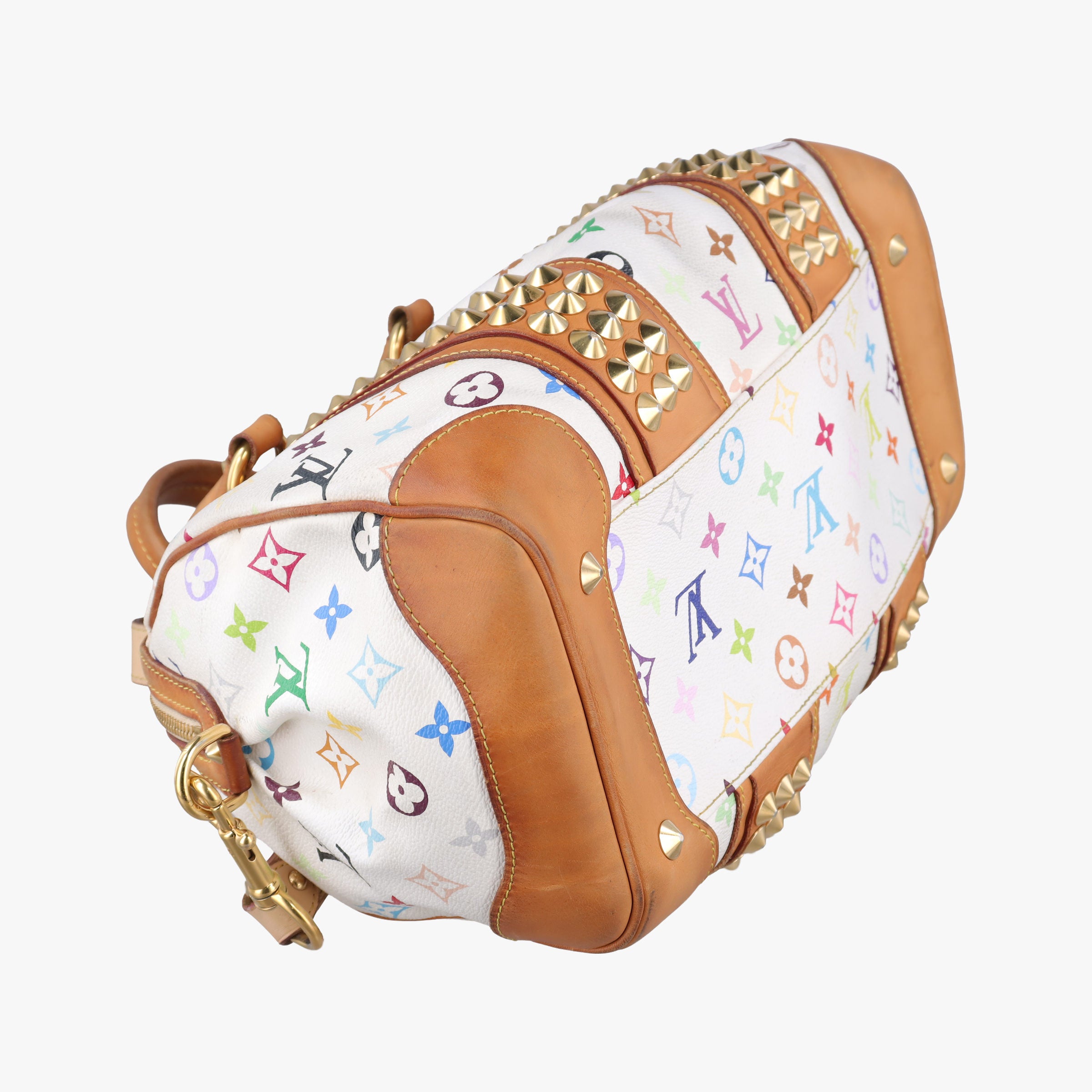 Pre-owned Louis Vuitton COURTNEY MM white Monogram Multicolor M45641 handbag | stylenewstar