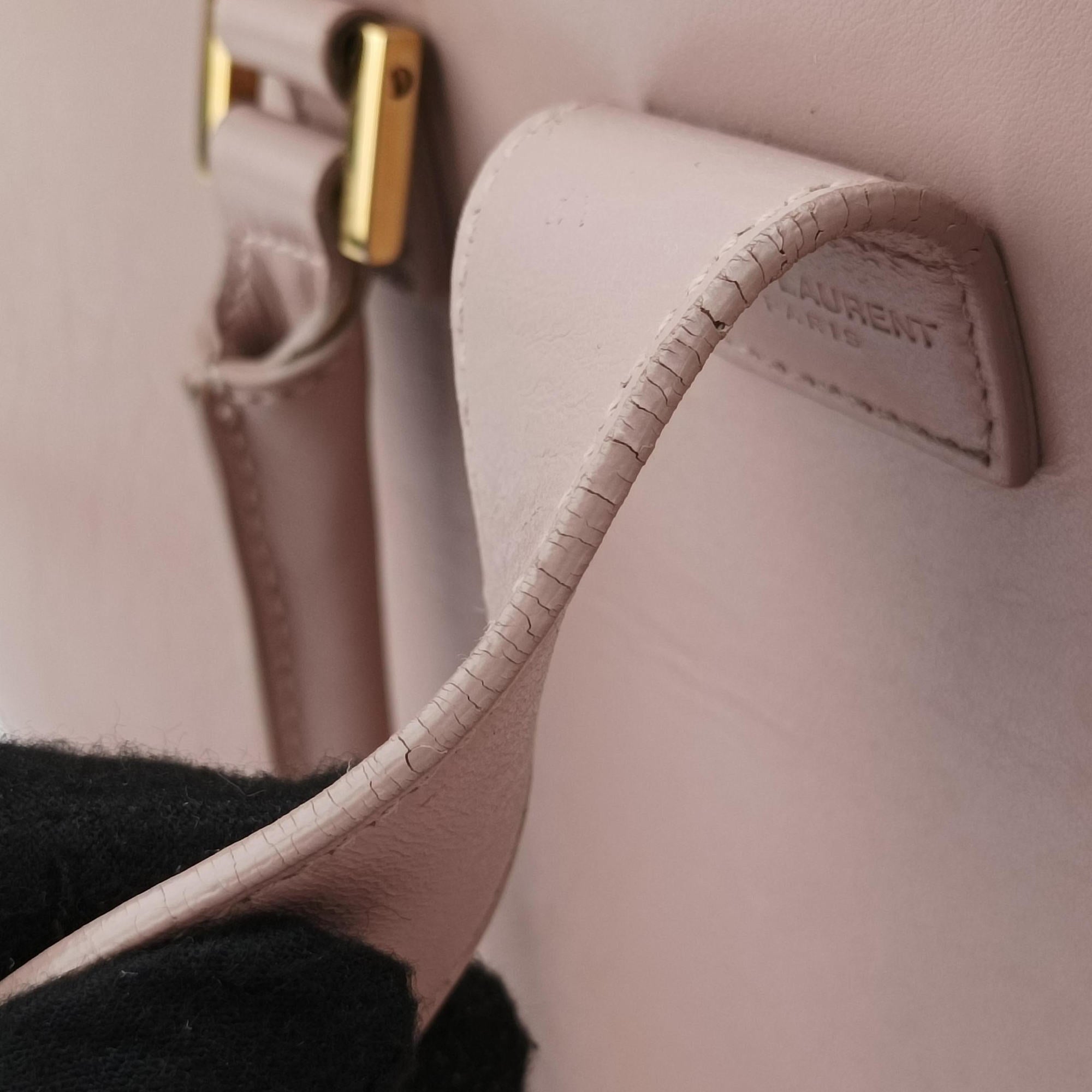 Pre-owned Yves Saint Laurent baby cabas Pink Leather 472469 shoulderbag | stylenewstar