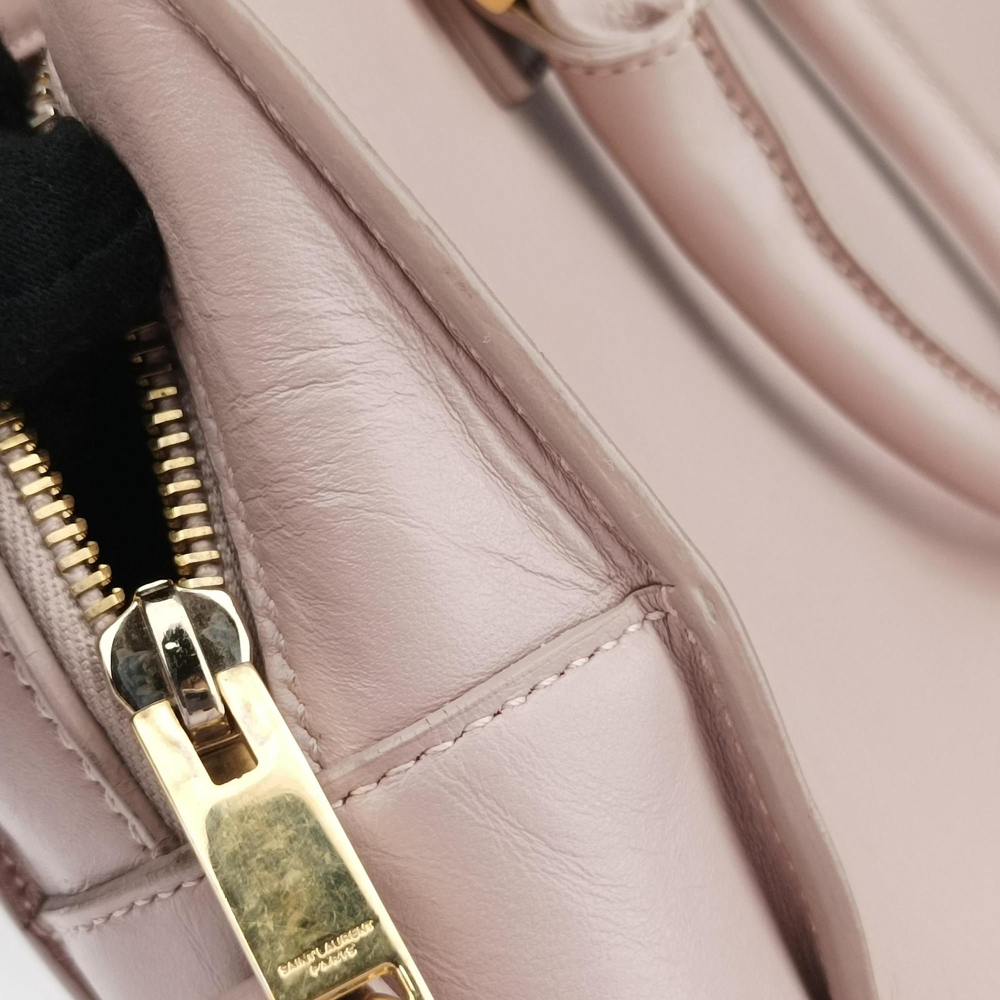 Pre-owned Yves Saint Laurent baby cabas Pink Leather 472469 shoulderbag | stylenewstar