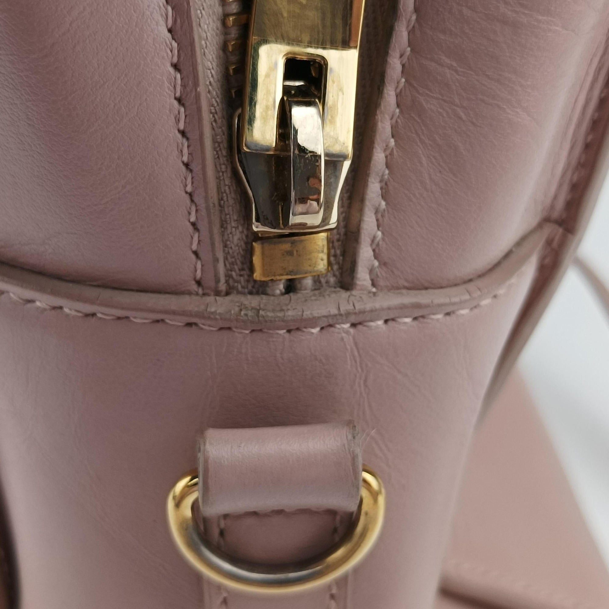 Pre-owned Yves Saint Laurent baby cabas Pink Leather 472469 shoulderbag | stylenewstar
