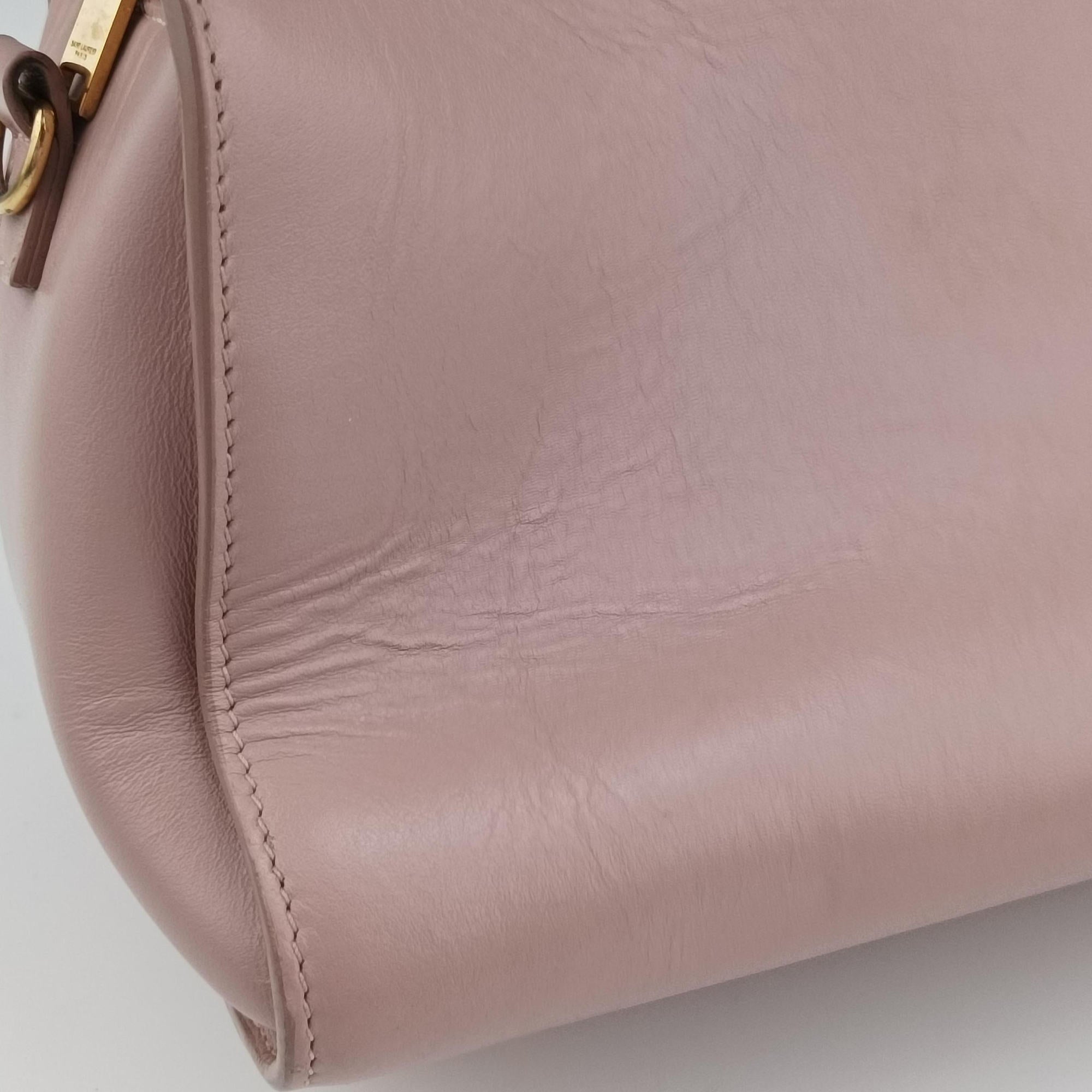 Pre-owned Yves Saint Laurent baby cabas Pink Leather 472469 shoulderbag | stylenewstar