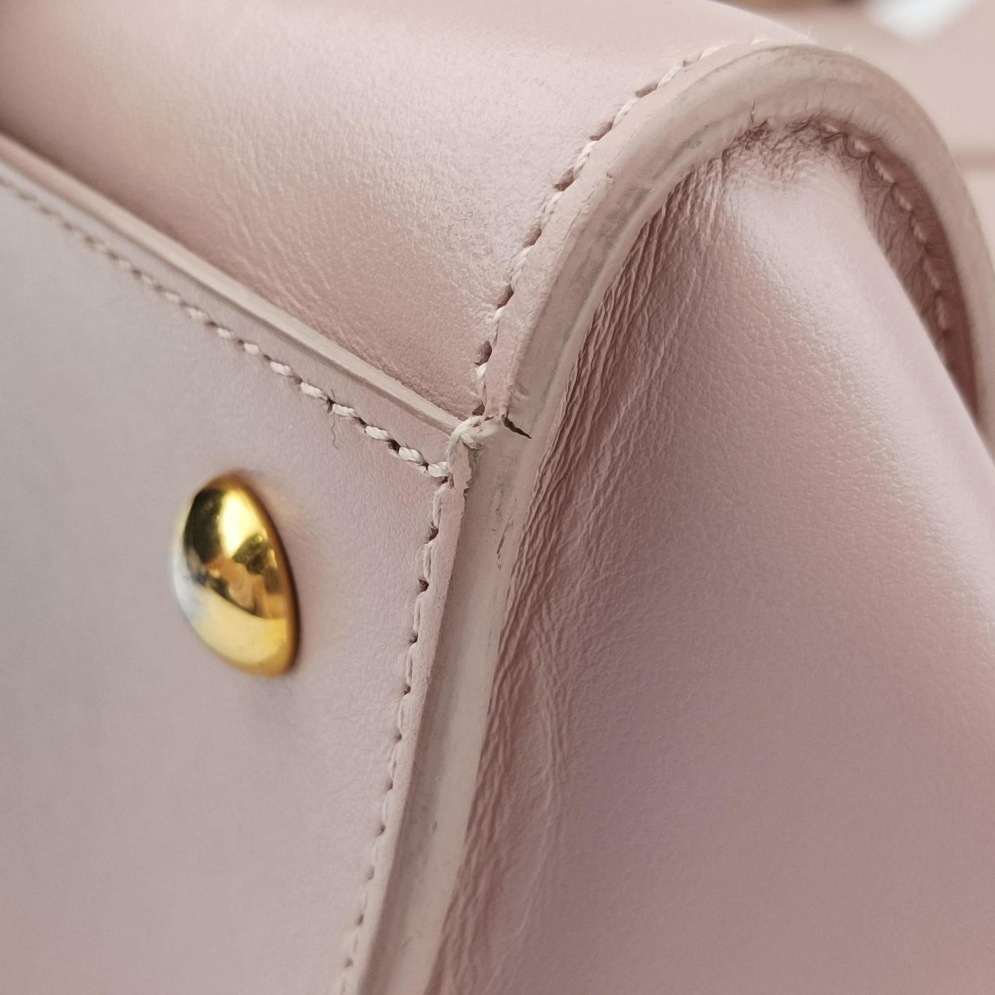 Pre-owned Yves Saint Laurent baby cabas Pink Leather 472469 shoulderbag | stylenewstar
