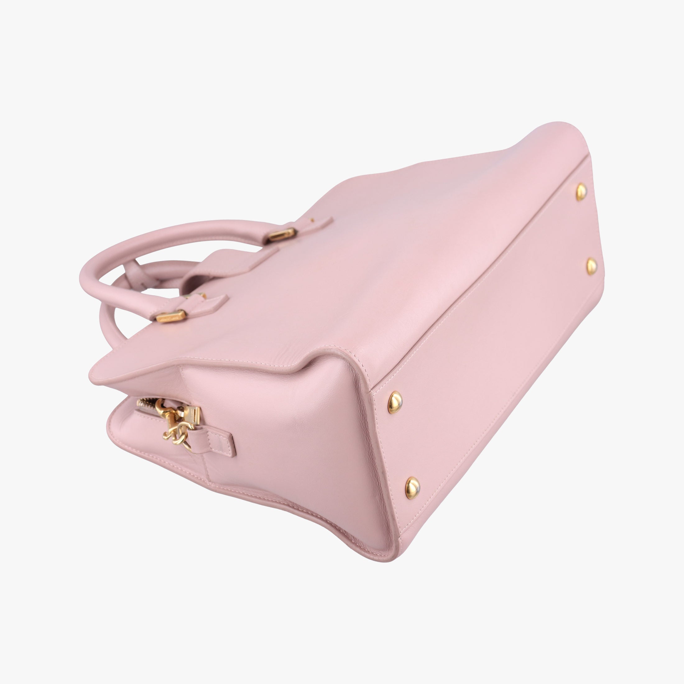 Pre-owned Yves Saint Laurent baby cabas Pink Leather 472469 shoulderbag | stylenewstar