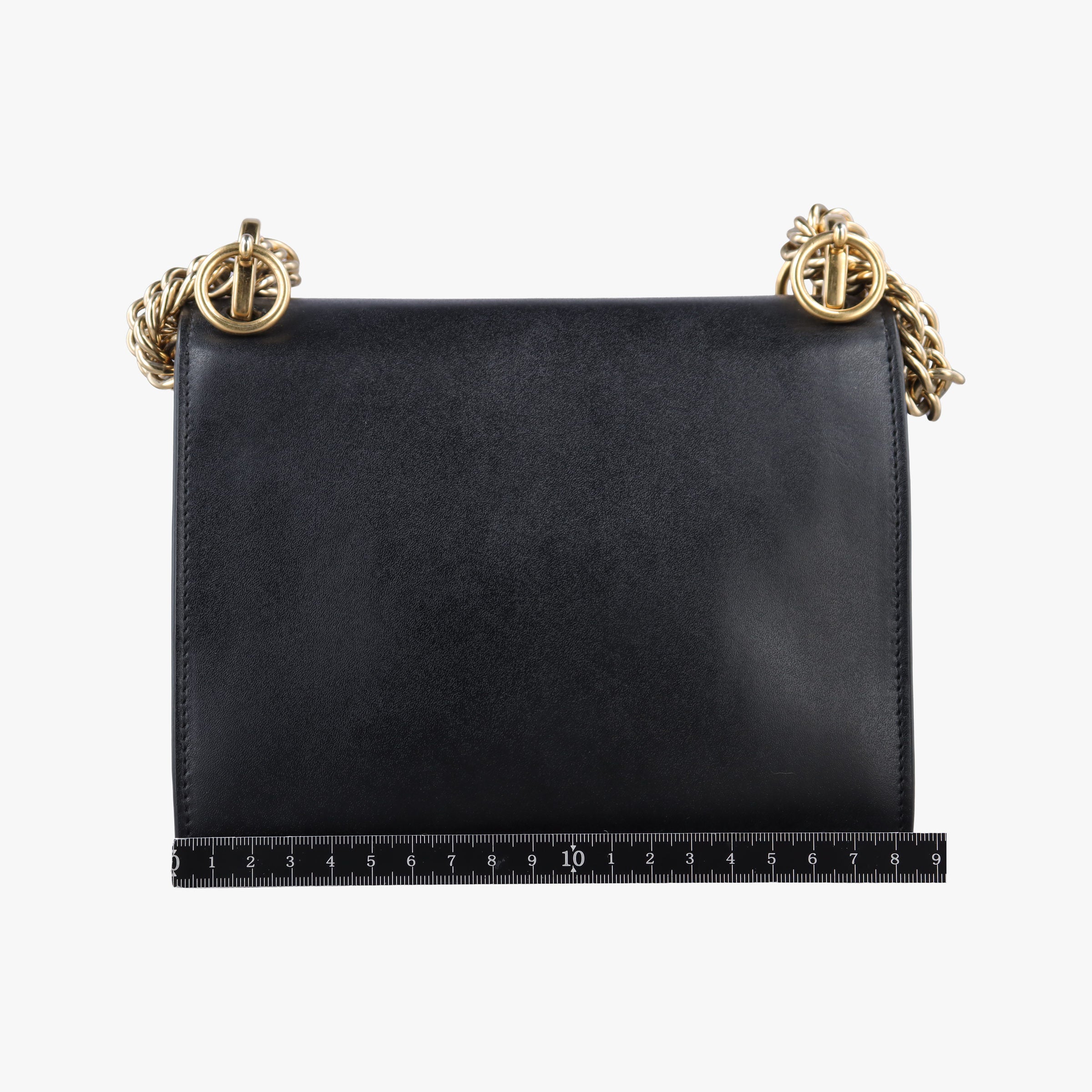 Pre-owned Fendi Monster Kan I Black Leather 8M0381 shoulderbag | stylenewstar