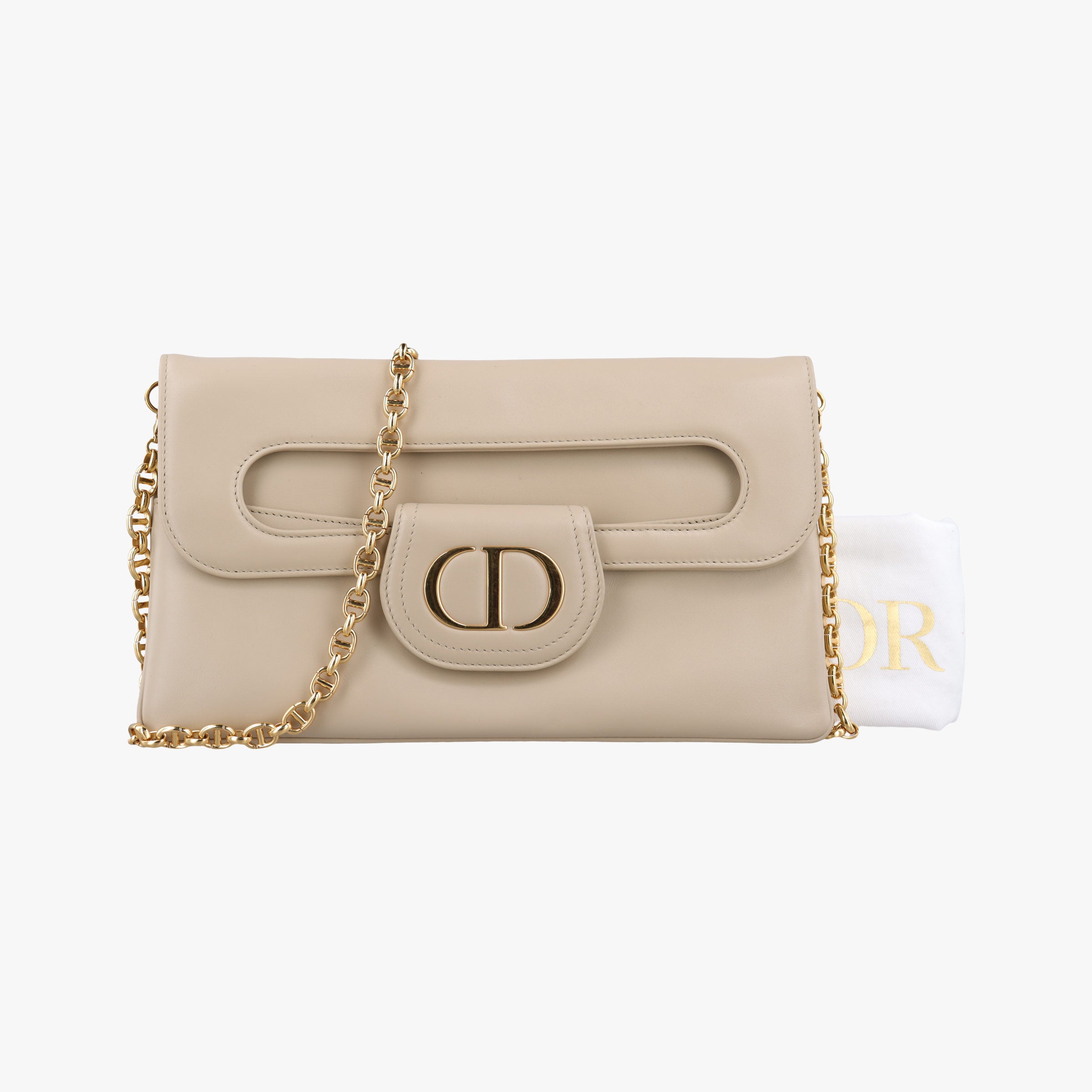 Vintage Christian Dior Diordouble Beige Leather  shoulderbag | stylenewstar