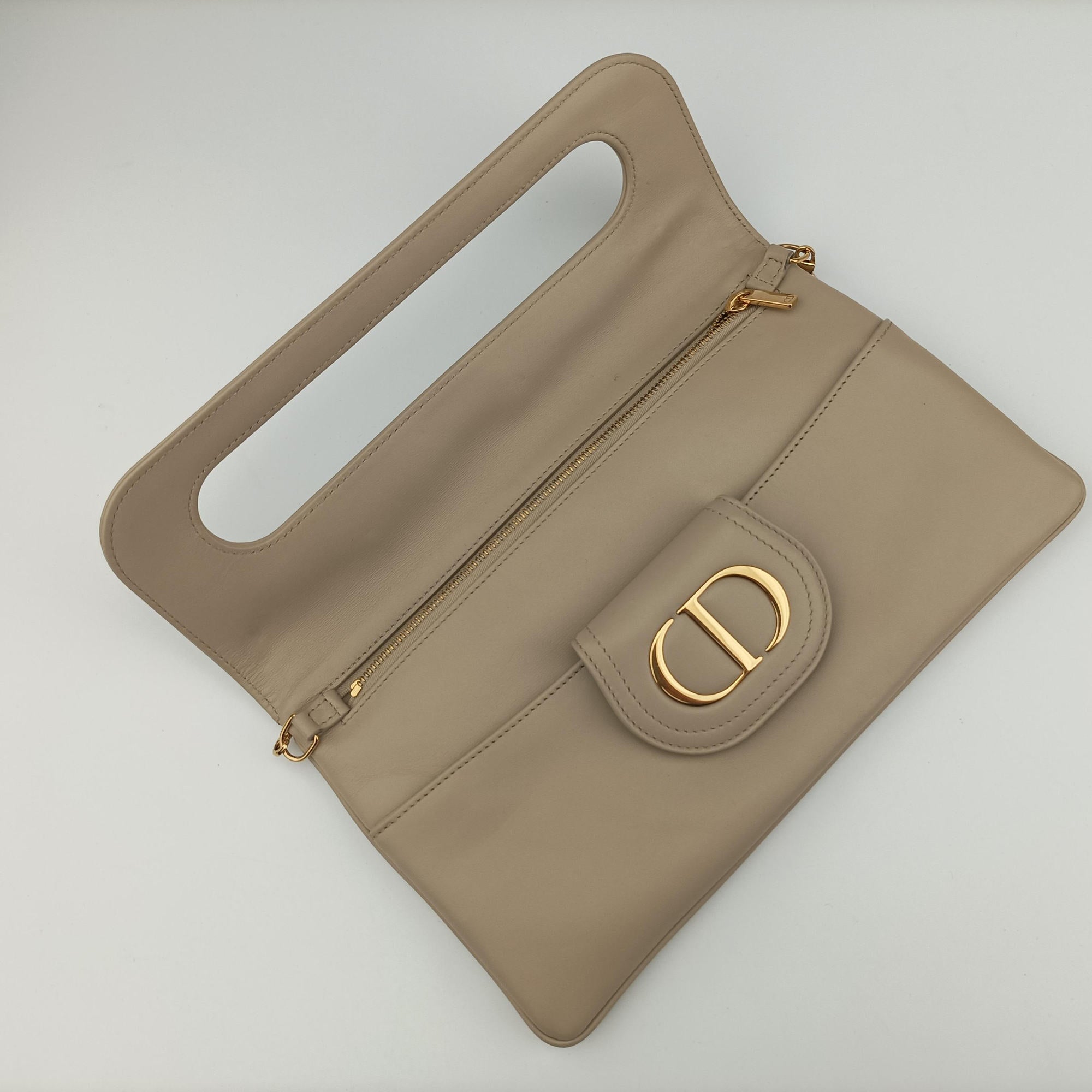 Vintage Christian Dior Diordouble Beige Leather  shoulderbag | stylenewstar