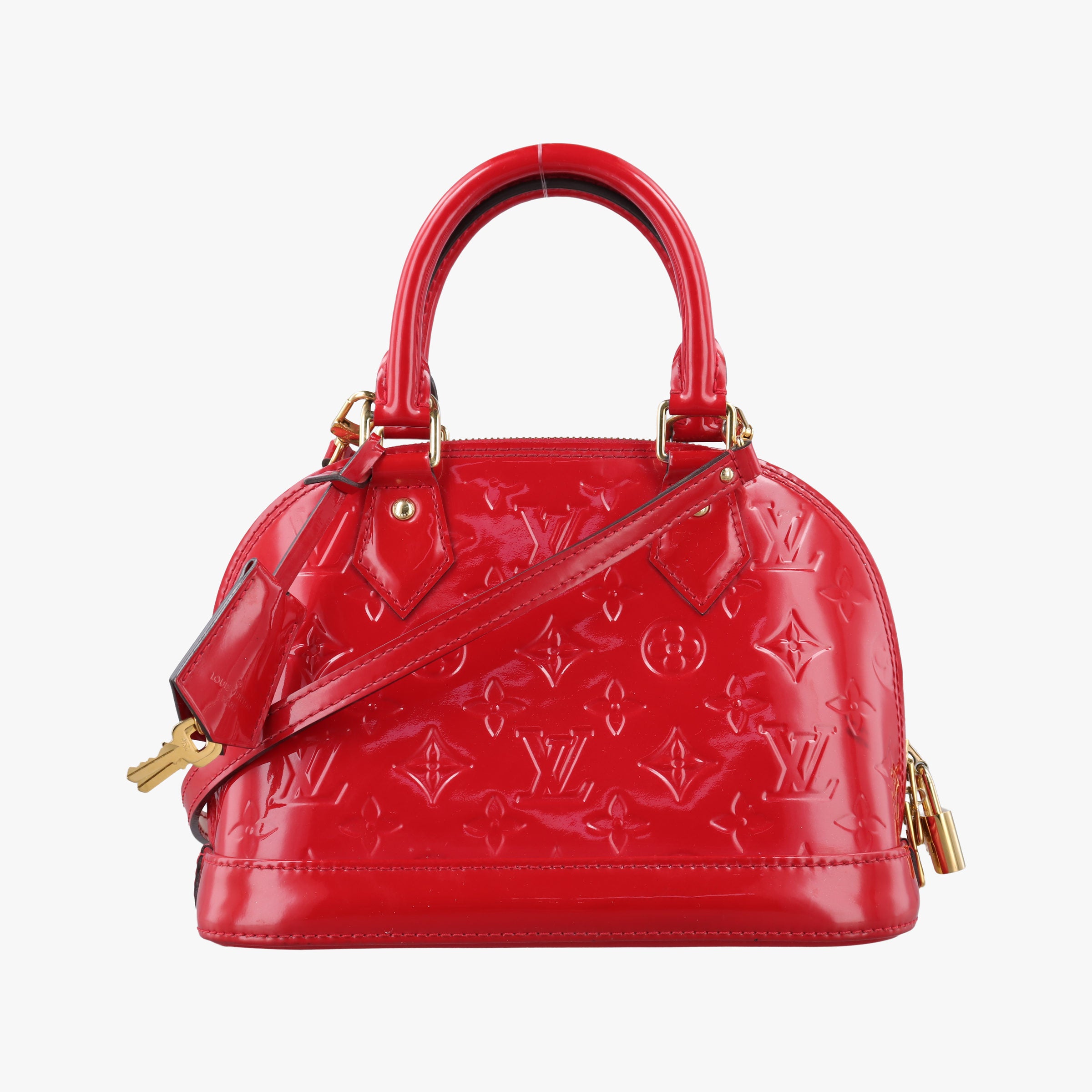 Pre-owned Louis Vuitton Alma BB CERISE Vernis M90174 shoulderbag | stylenewstar