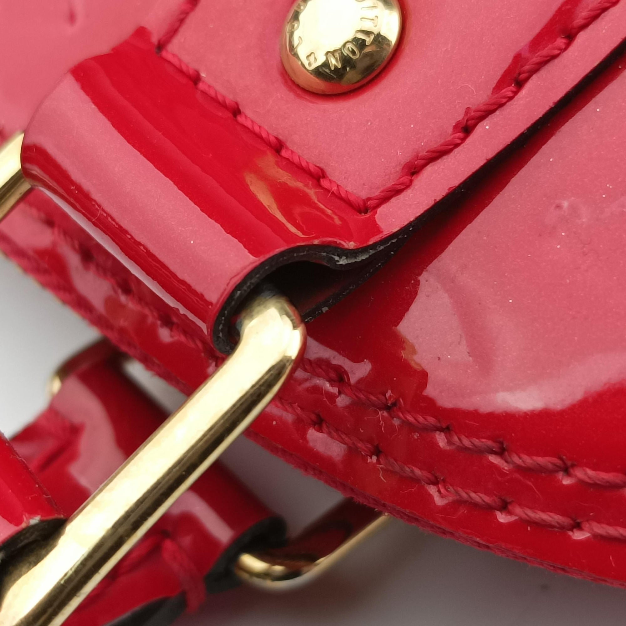 Pre-owned Louis Vuitton Alma BB CERISE Vernis M90174 shoulderbag | stylenewstar