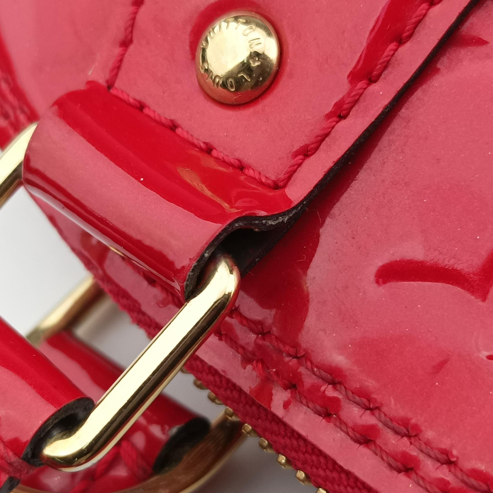 Pre-owned Louis Vuitton Alma BB CERISE Vernis M90174 shoulderbag | stylenewstar