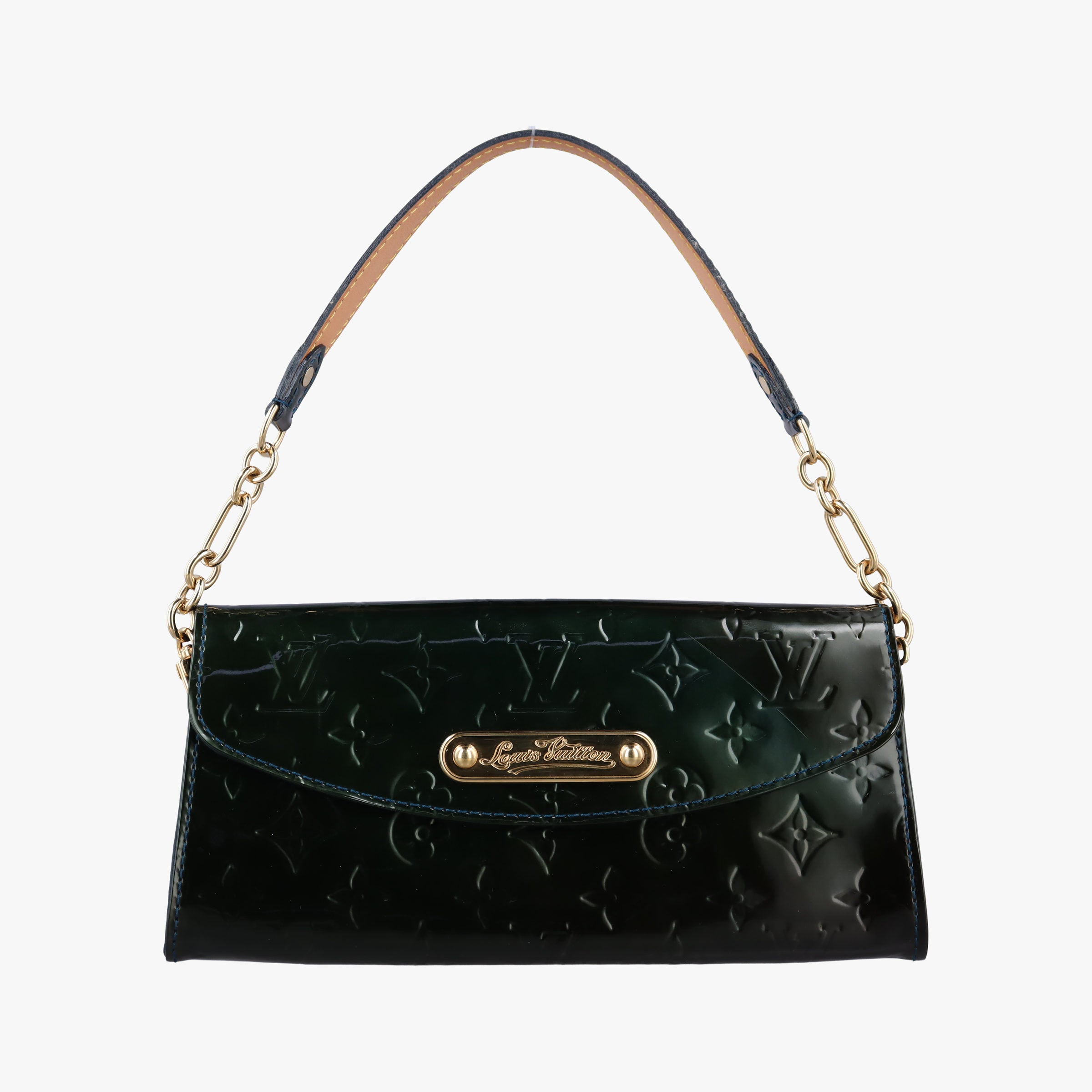 Pre-owned Louis Vuitton Sunset Boulevard green Vernis M93542 handbag | stylenewstar