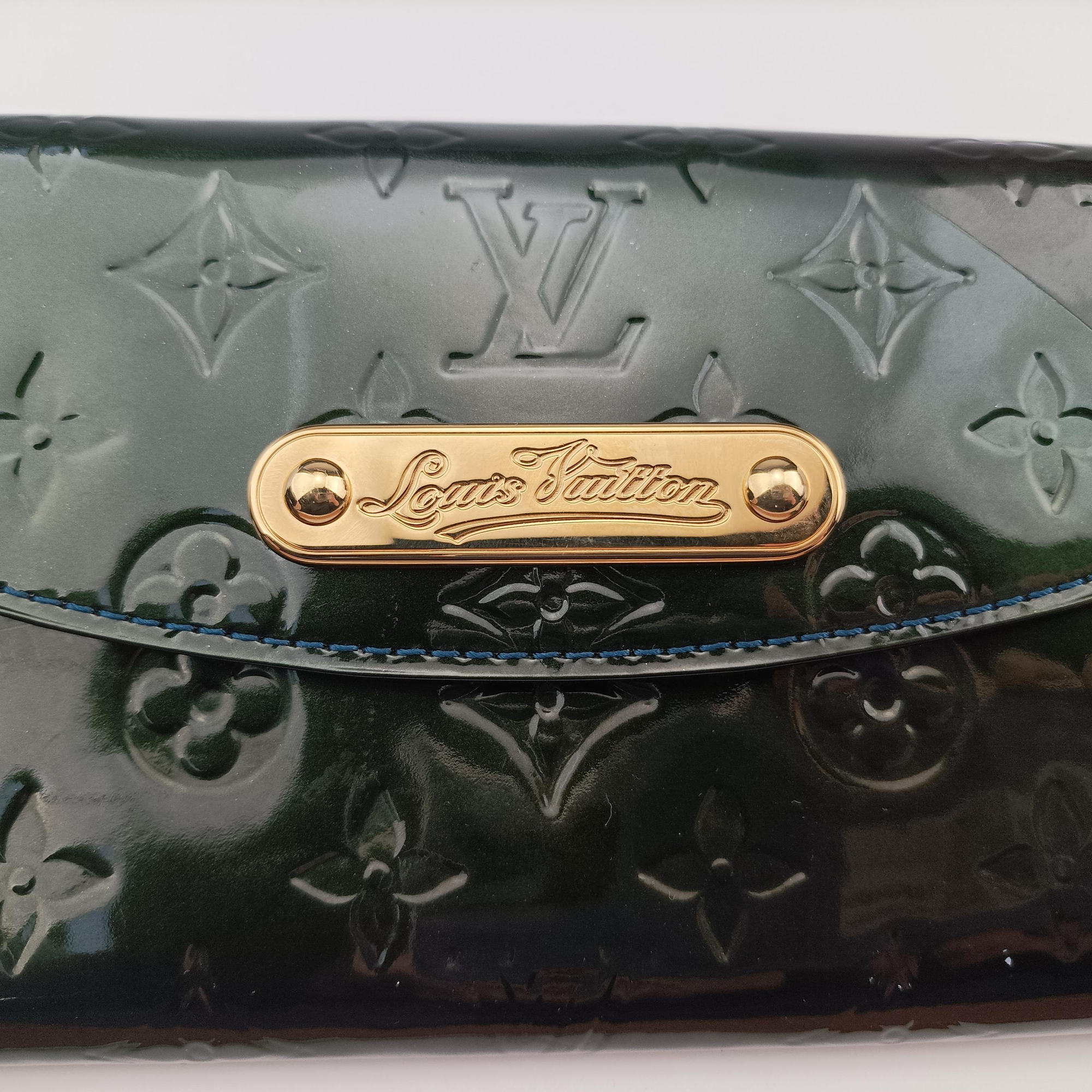 Pre-owned Louis Vuitton Sunset Boulevard green Vernis M93542 handbag | stylenewstar