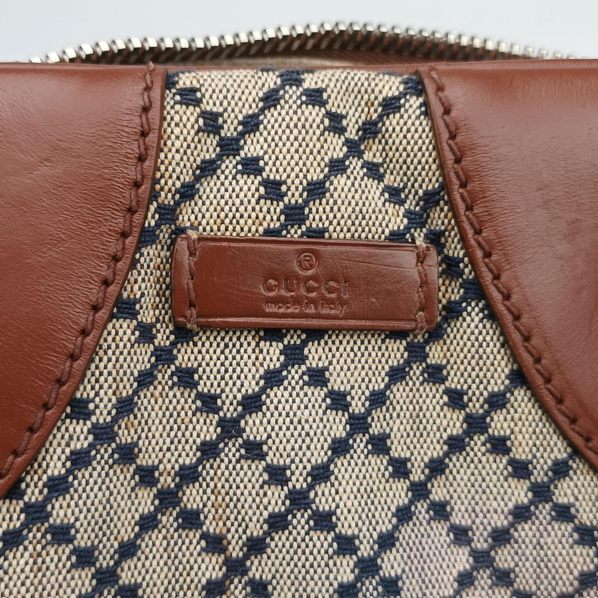 Pre-owned Gucci Diamante Brown × Beige Canvas × Leather 231838 handbag | stylenewstar