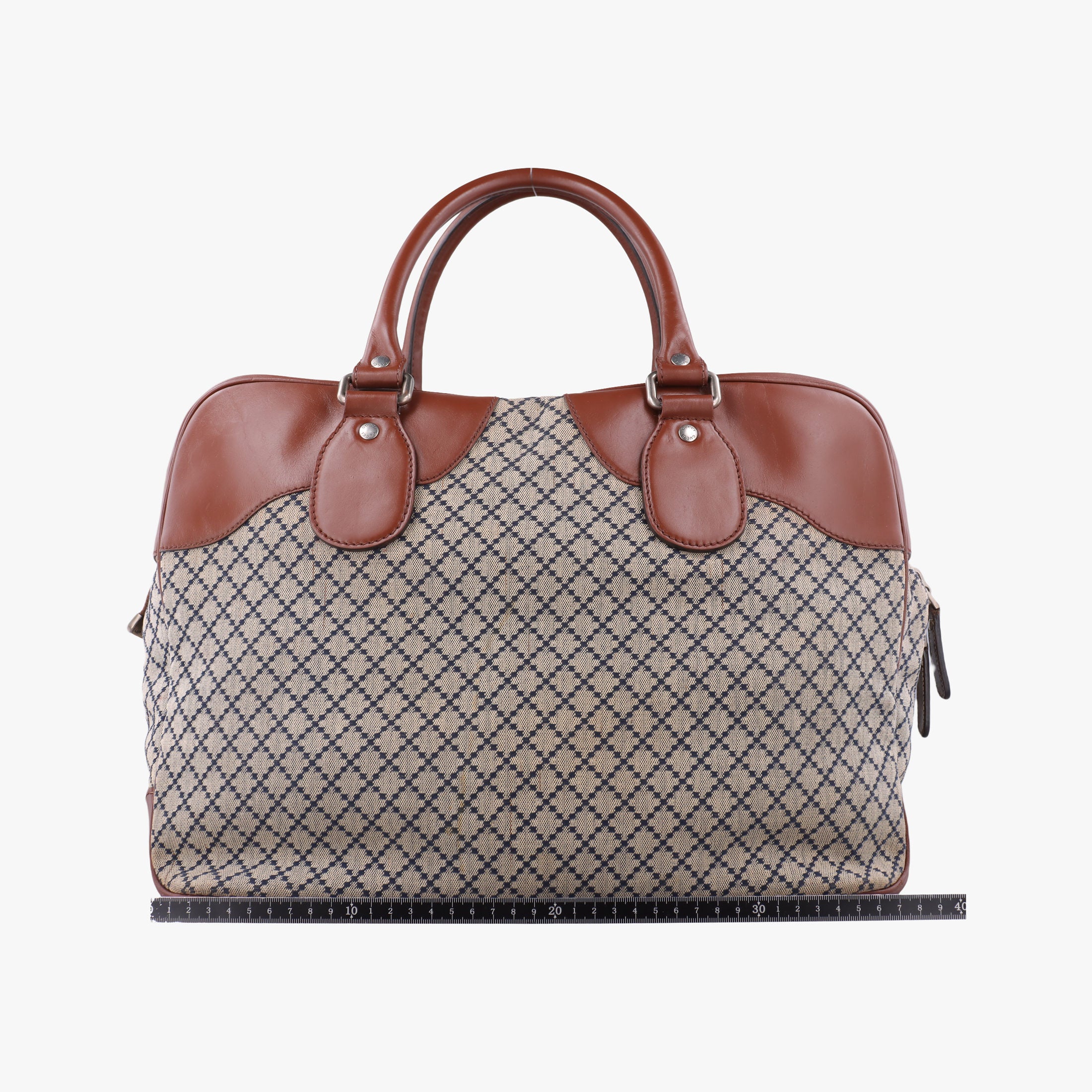 Pre-owned Gucci Diamante Brown × Beige Canvas × Leather 231838 handbag | stylenewstar