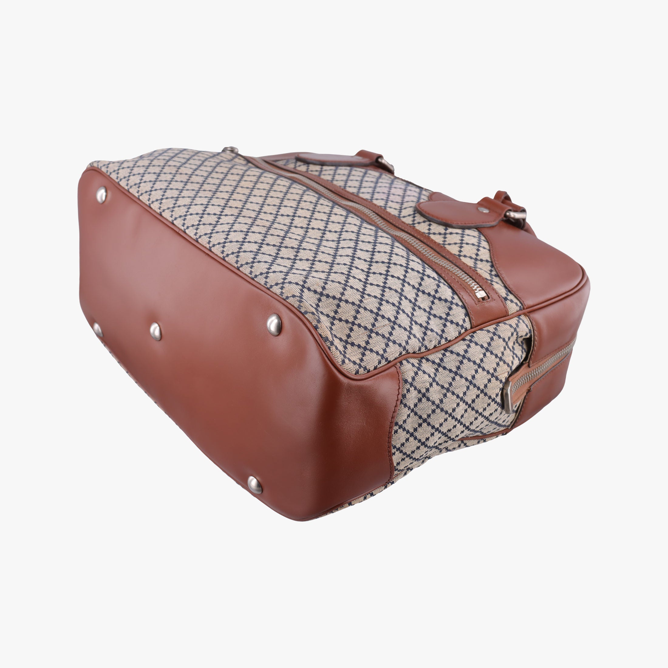Pre-owned Gucci Diamante Brown × Beige Canvas × Leather 231838 handbag | stylenewstar