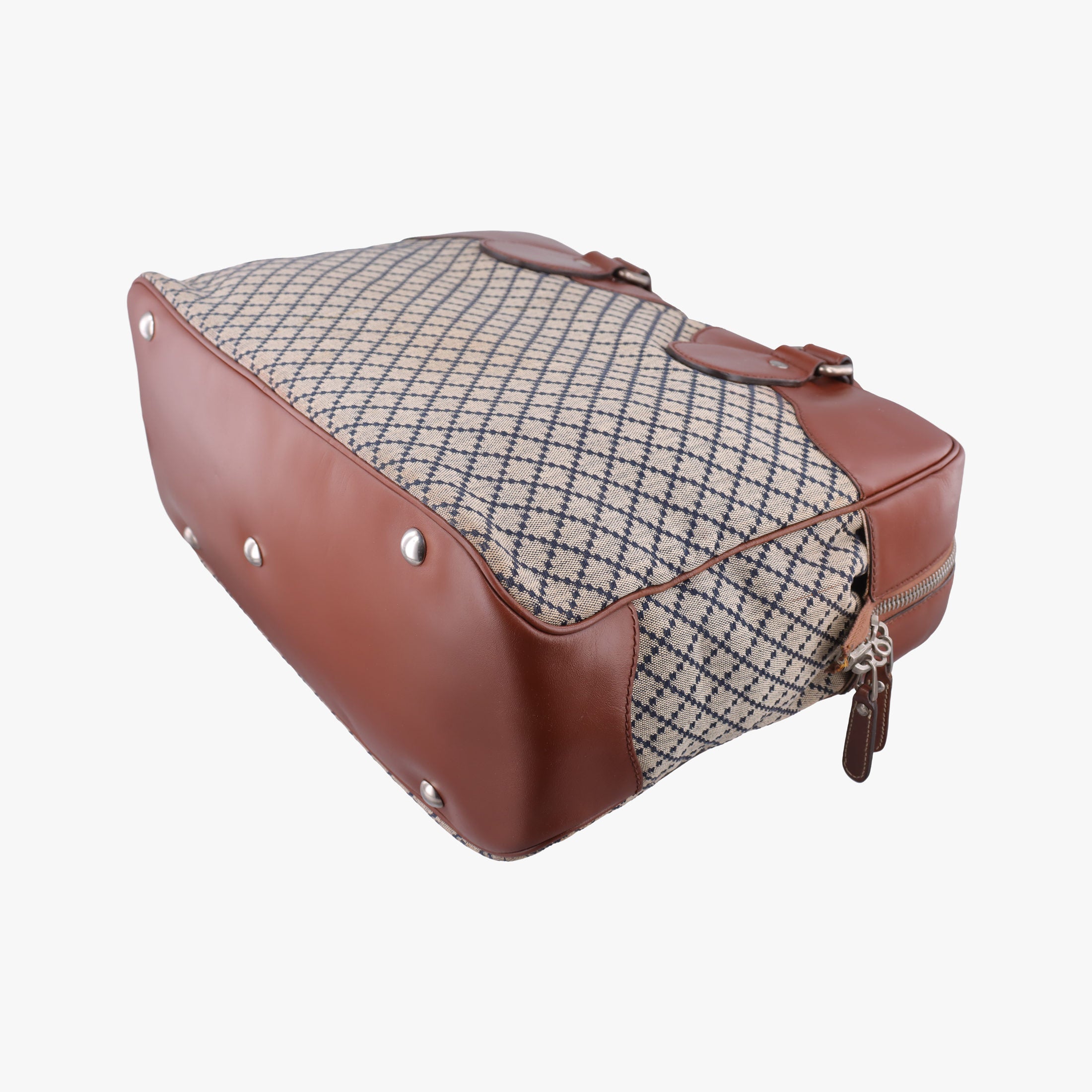 Pre-owned Gucci Diamante Brown × Beige Canvas × Leather 231838 handbag | stylenewstar