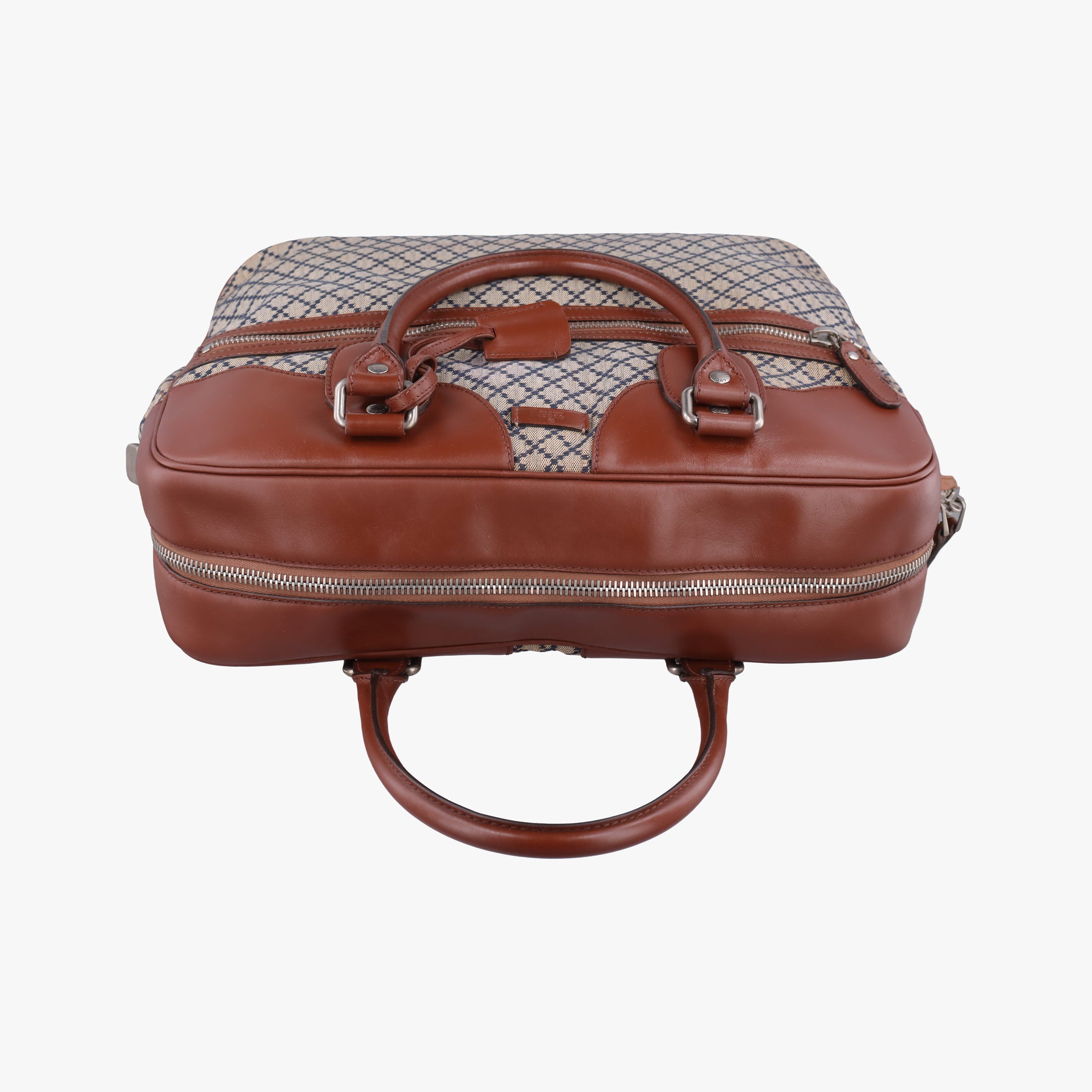 Pre-owned Gucci Diamante Brown × Beige Canvas × Leather 231838 handbag | stylenewstar