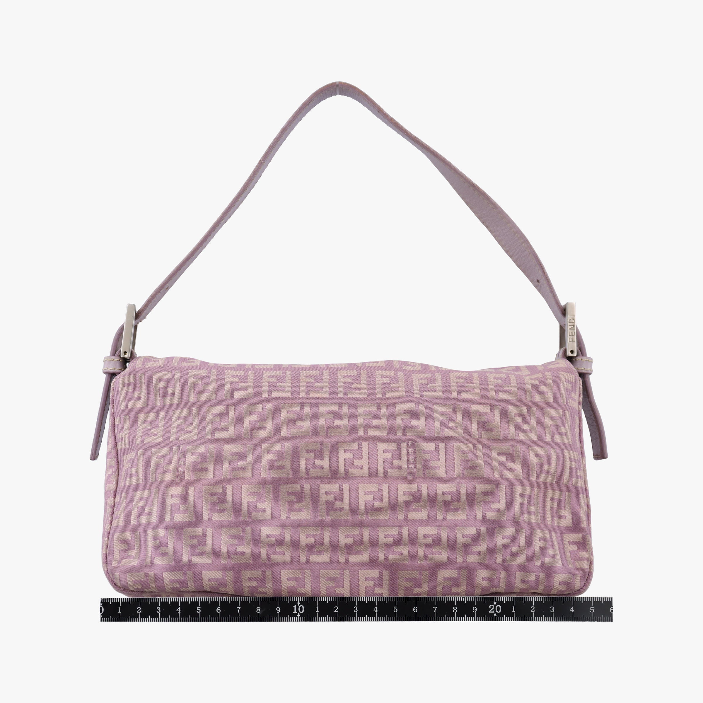 Pre-owned Fendi Zucchino Baguette Pink canvas 8BR003 handbag | stylenewstar