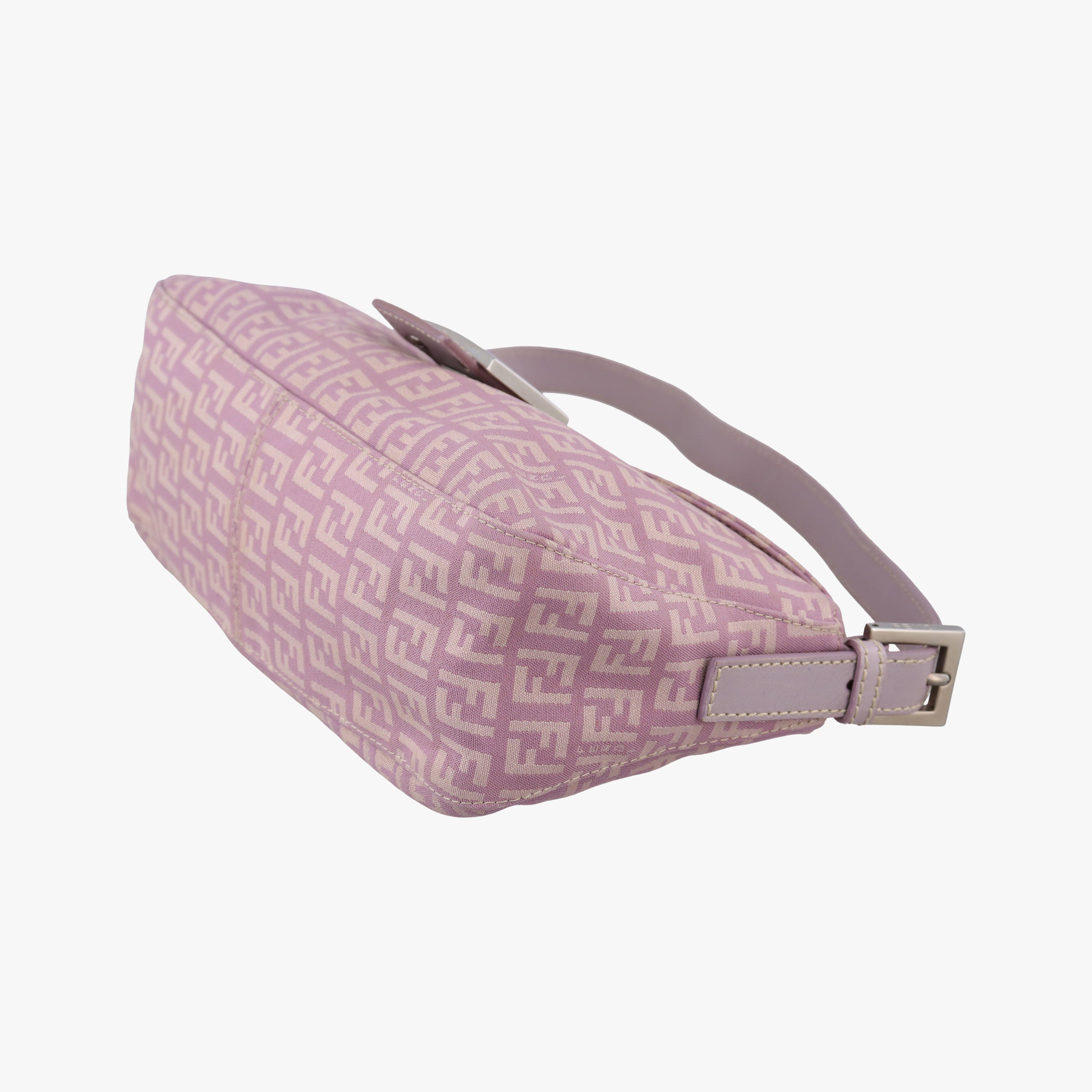 Pre-owned Fendi Zucchino Baguette Pink canvas 8BR003 handbag | stylenewstar