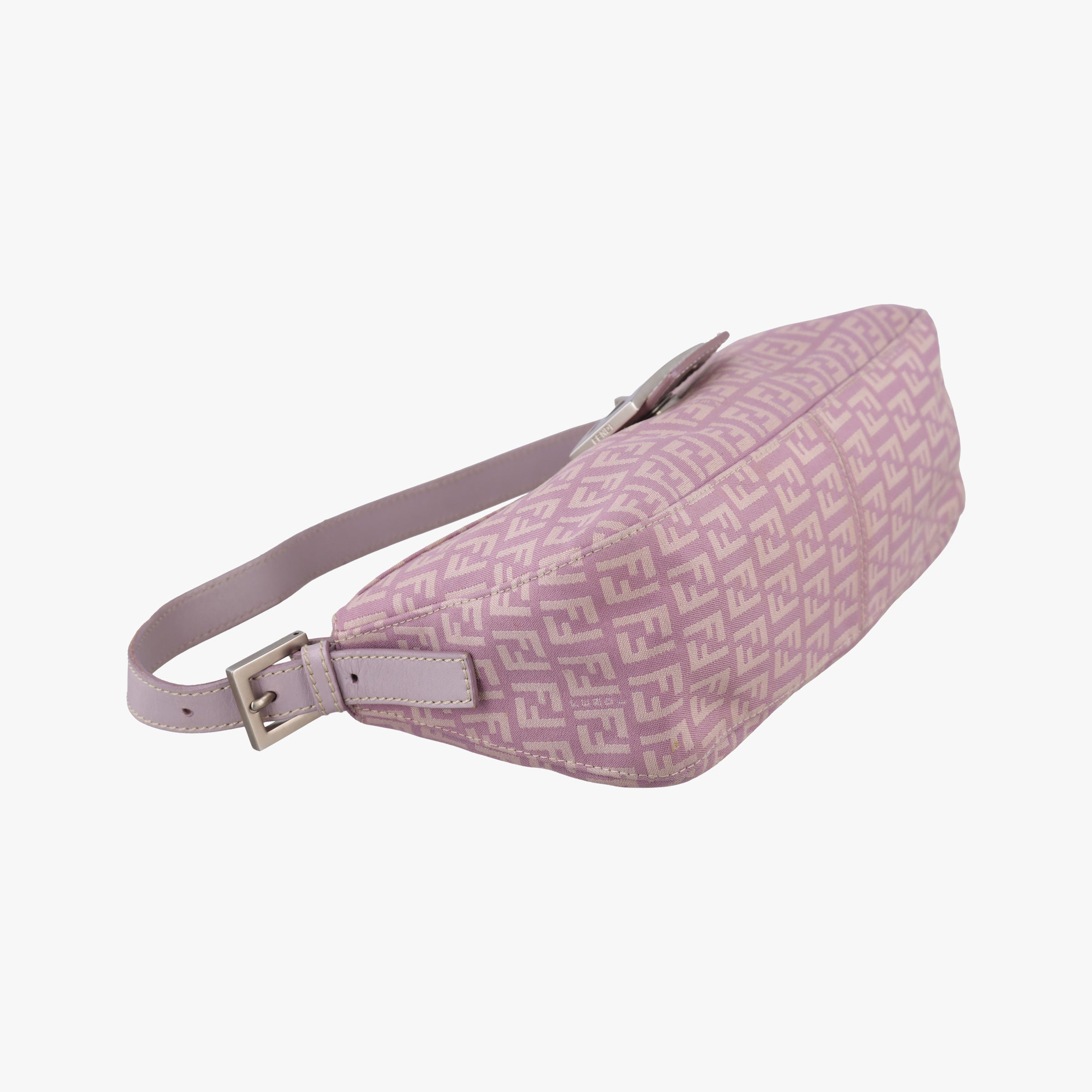 Pre-owned Fendi Zucchino Baguette Pink canvas 8BR003 handbag | stylenewstar