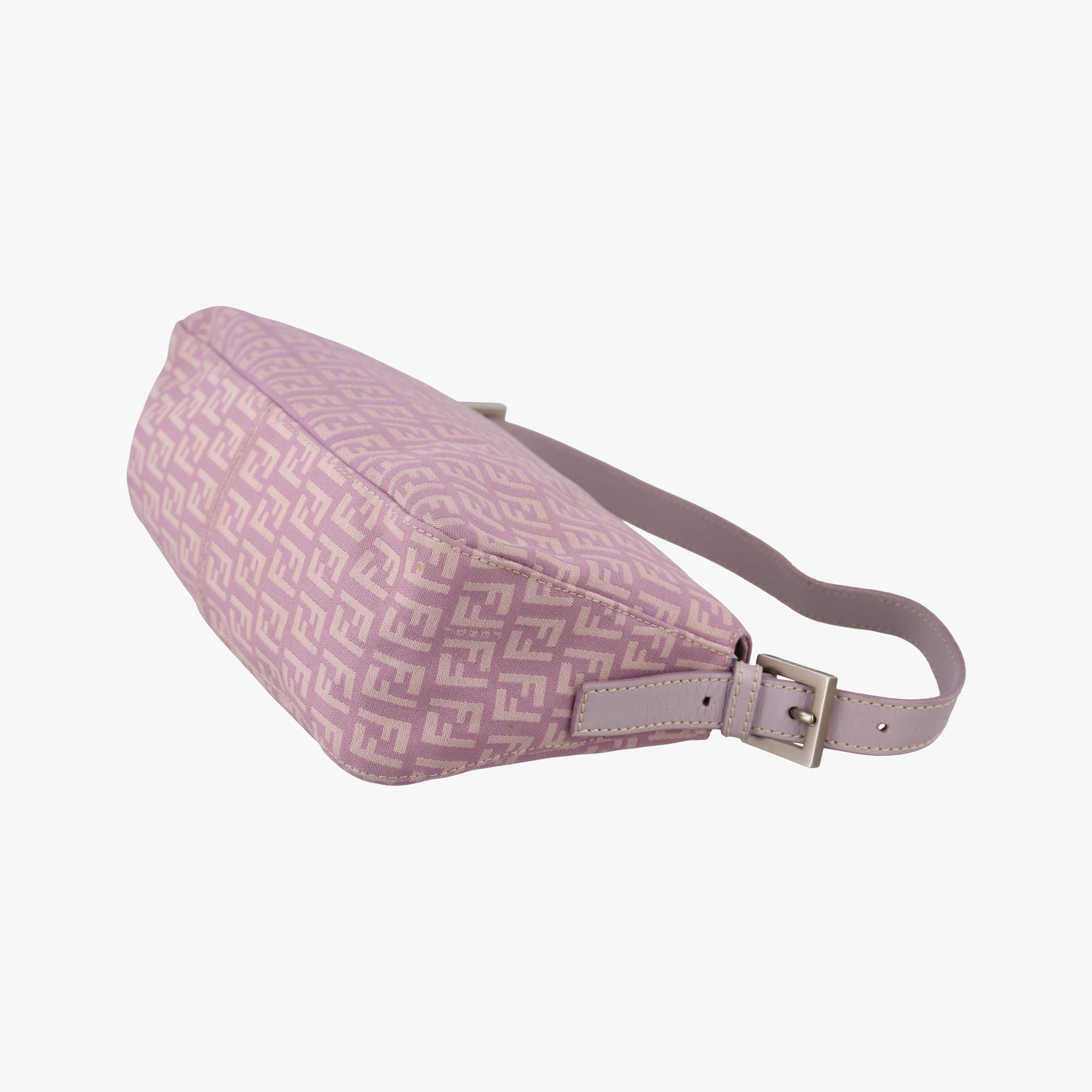 Pre-owned Fendi Zucchino Baguette Pink canvas 8BR003 handbag | stylenewstar
