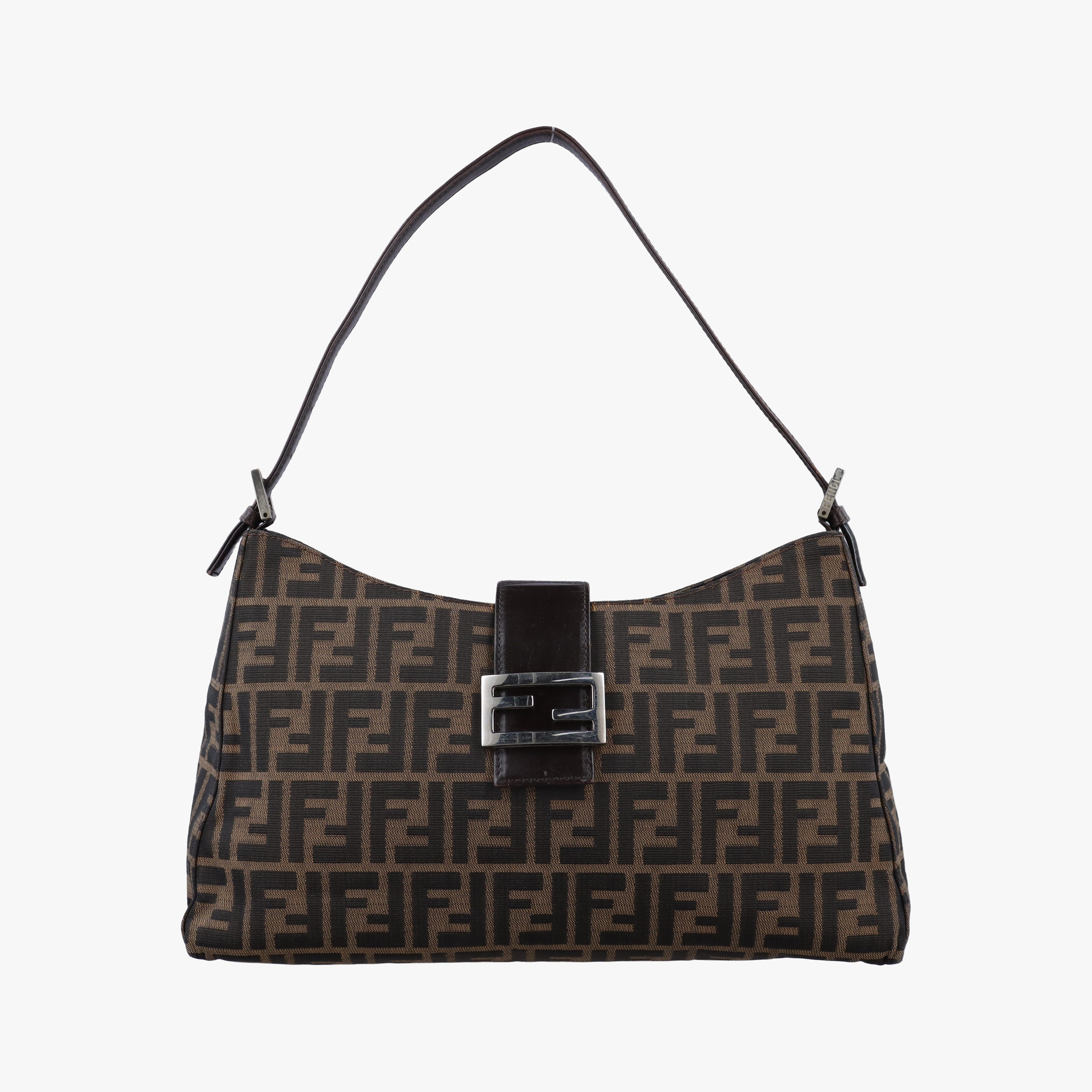Secondhand Fendi Zucca Mamma Baguette Brown canvas×leather 091611 shoulderbag | stylenewstar