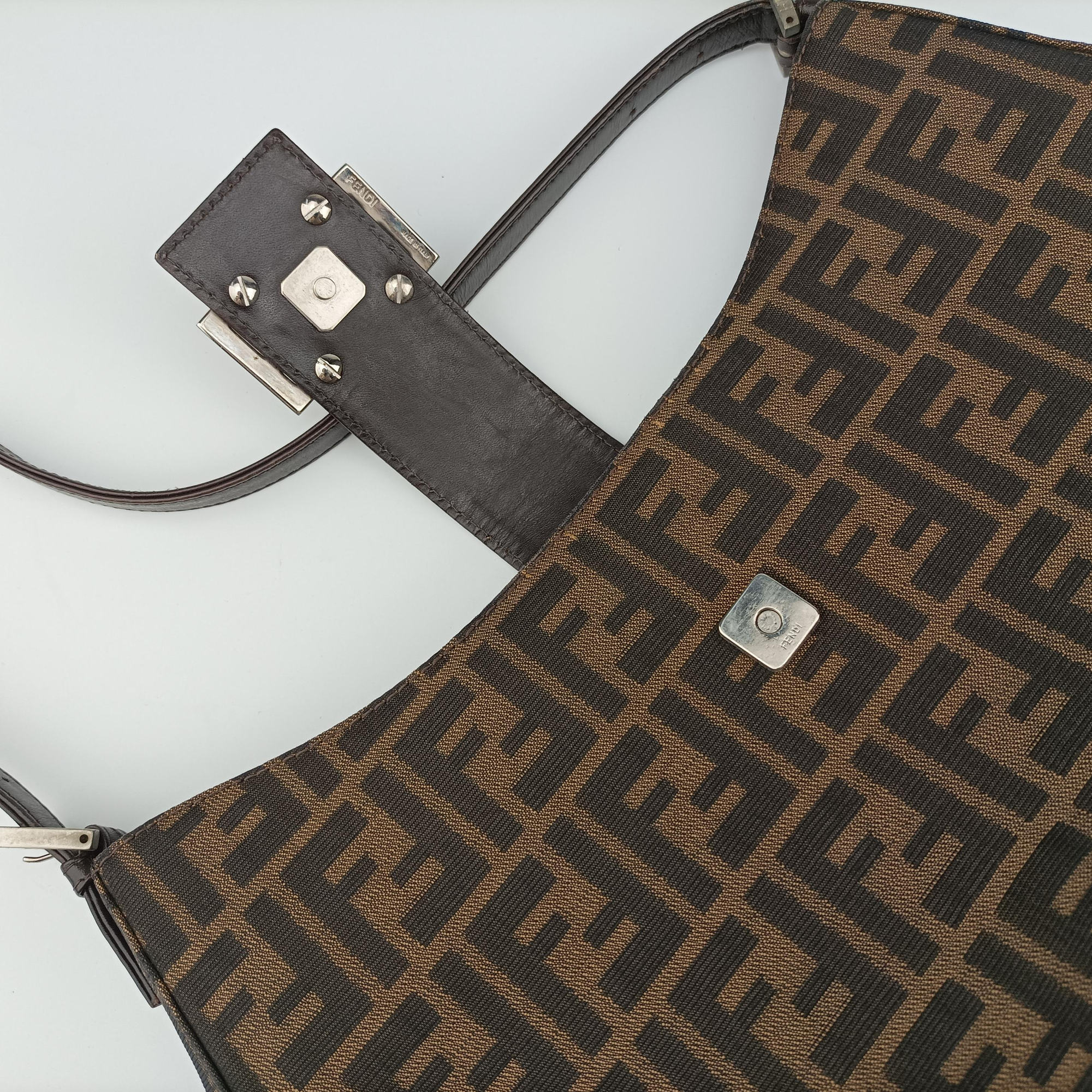 Secondhand Fendi Zucca Mamma Baguette Brown canvas×leather 091611 shoulderbag | stylenewstar