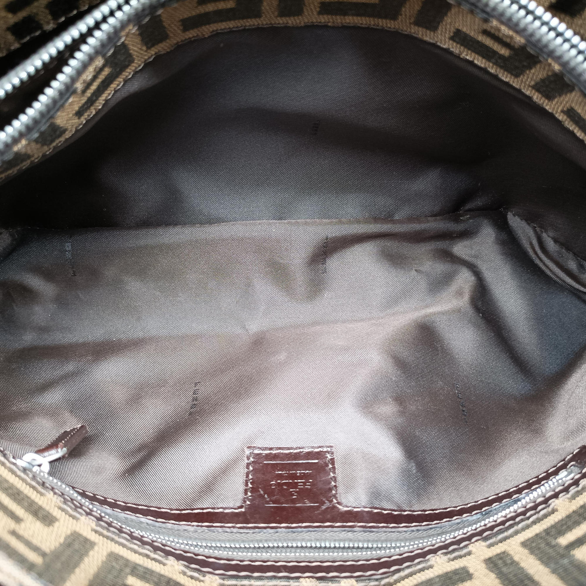 Secondhand Fendi Zucca Mamma Baguette Brown canvas×leather 091611 shoulderbag | stylenewstar