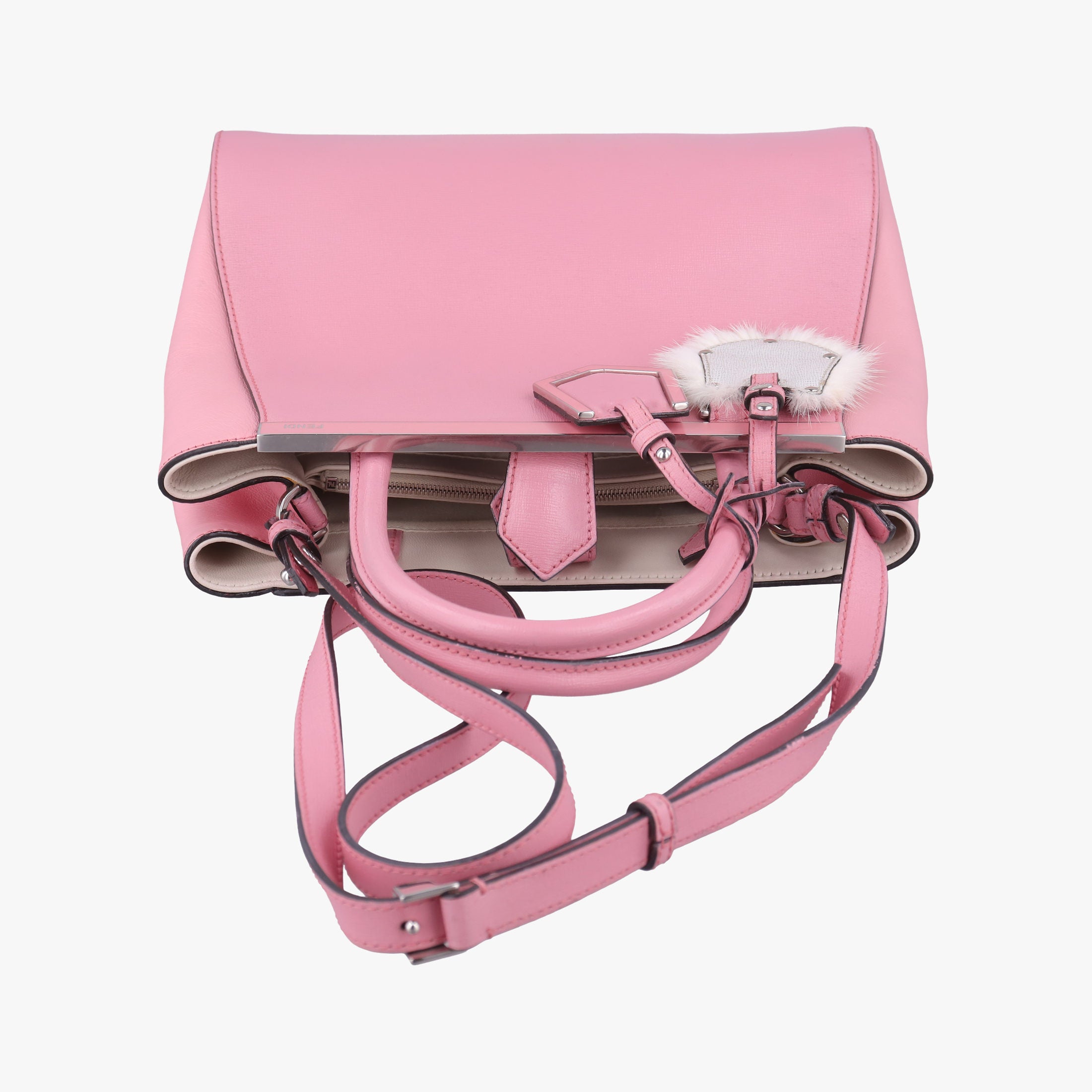 Vintage Fendi Petite 2 JOURS Pink Leather 8BH253 shoulderbag | stylenewstar