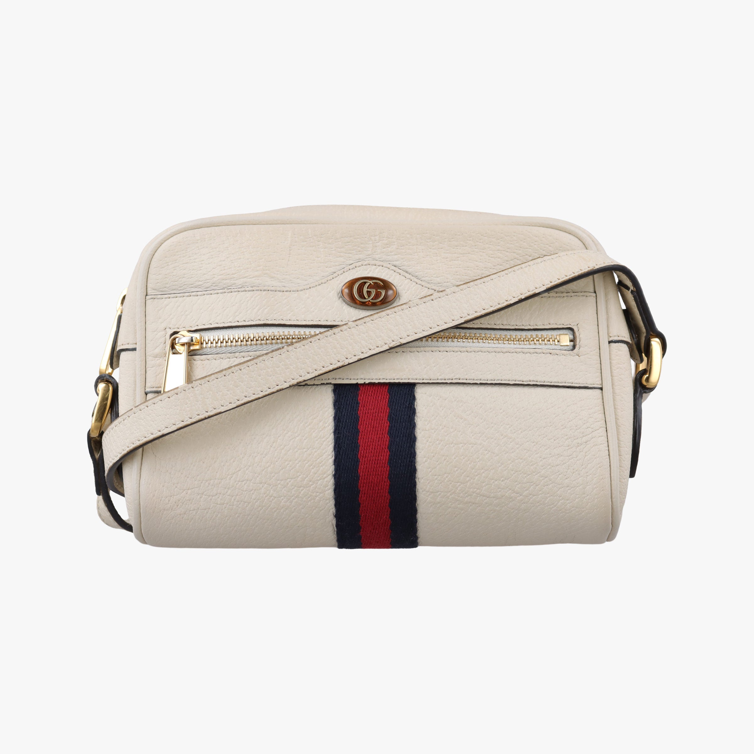Pre-owned Gucci OPHIDIA White Leather 517350 shoulderbag | stylenewstar