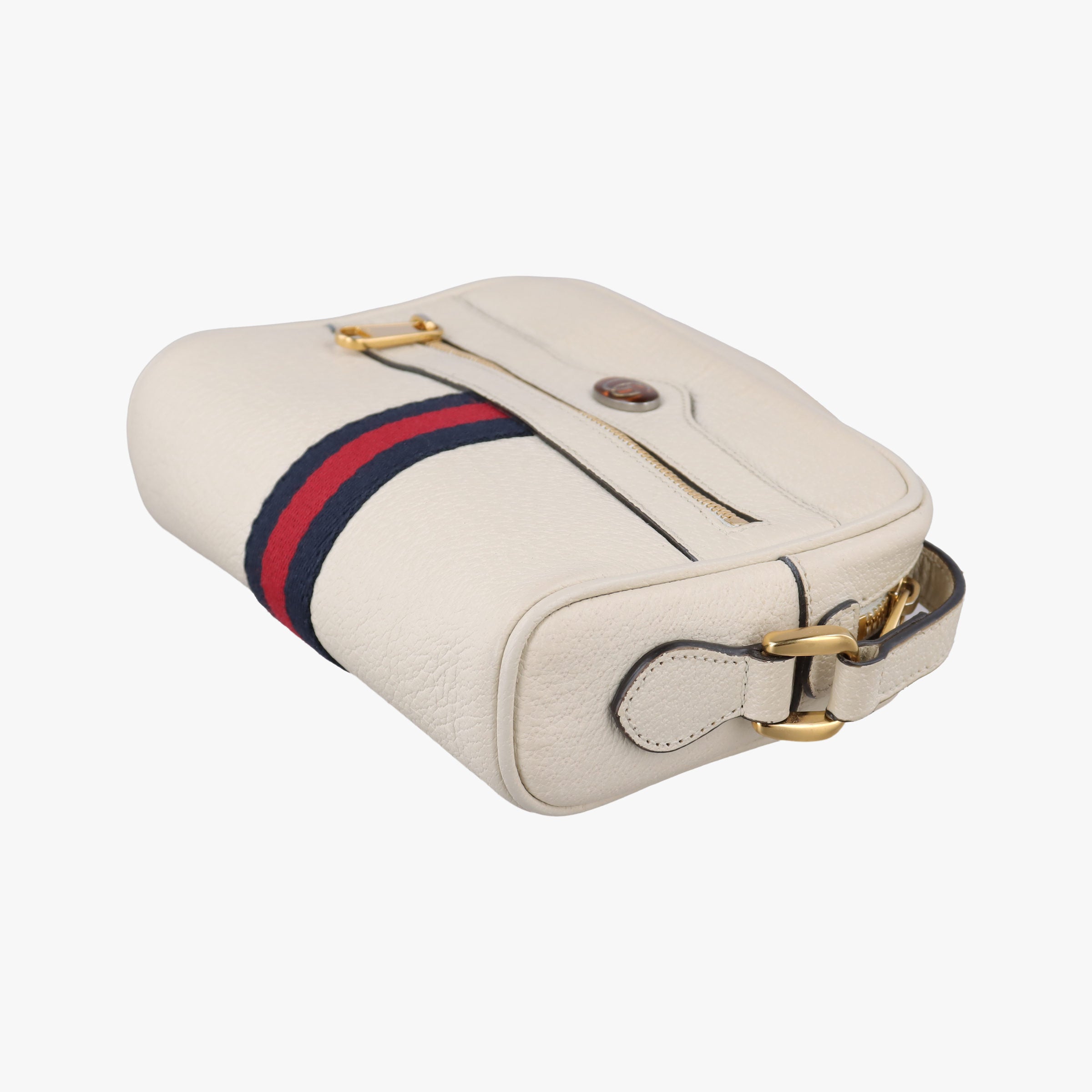 Pre-owned Gucci OPHIDIA White Leather 517350 shoulderbag | stylenewstar