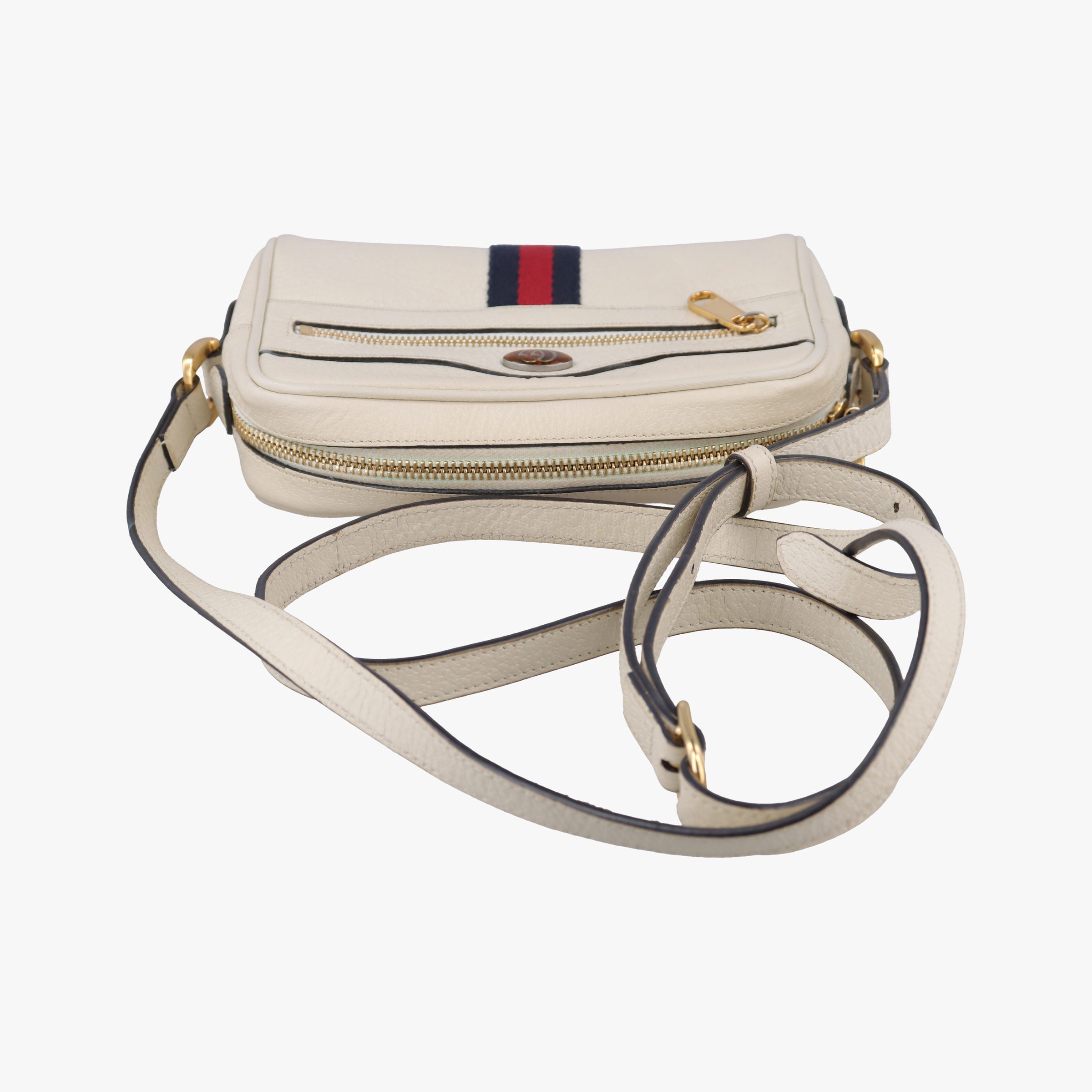 Pre-owned Gucci OPHIDIA White Leather 517350 shoulderbag | stylenewstar