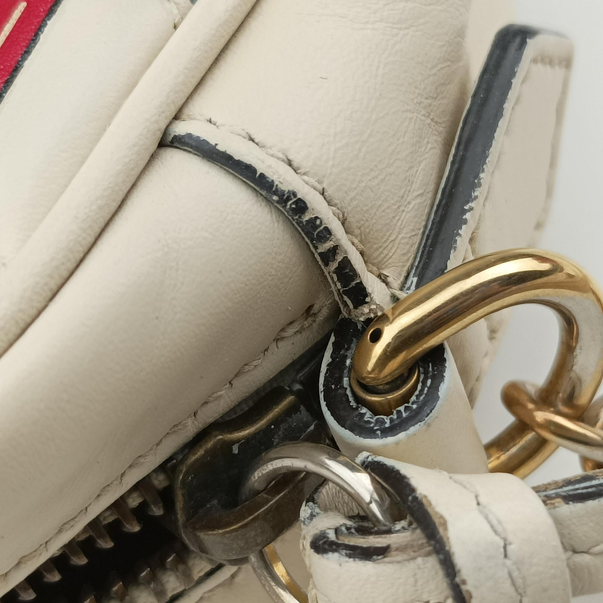 Vintage Gucci GG Marmont White × MultiColor Leather 448065 shoulderbag | stylenewstar