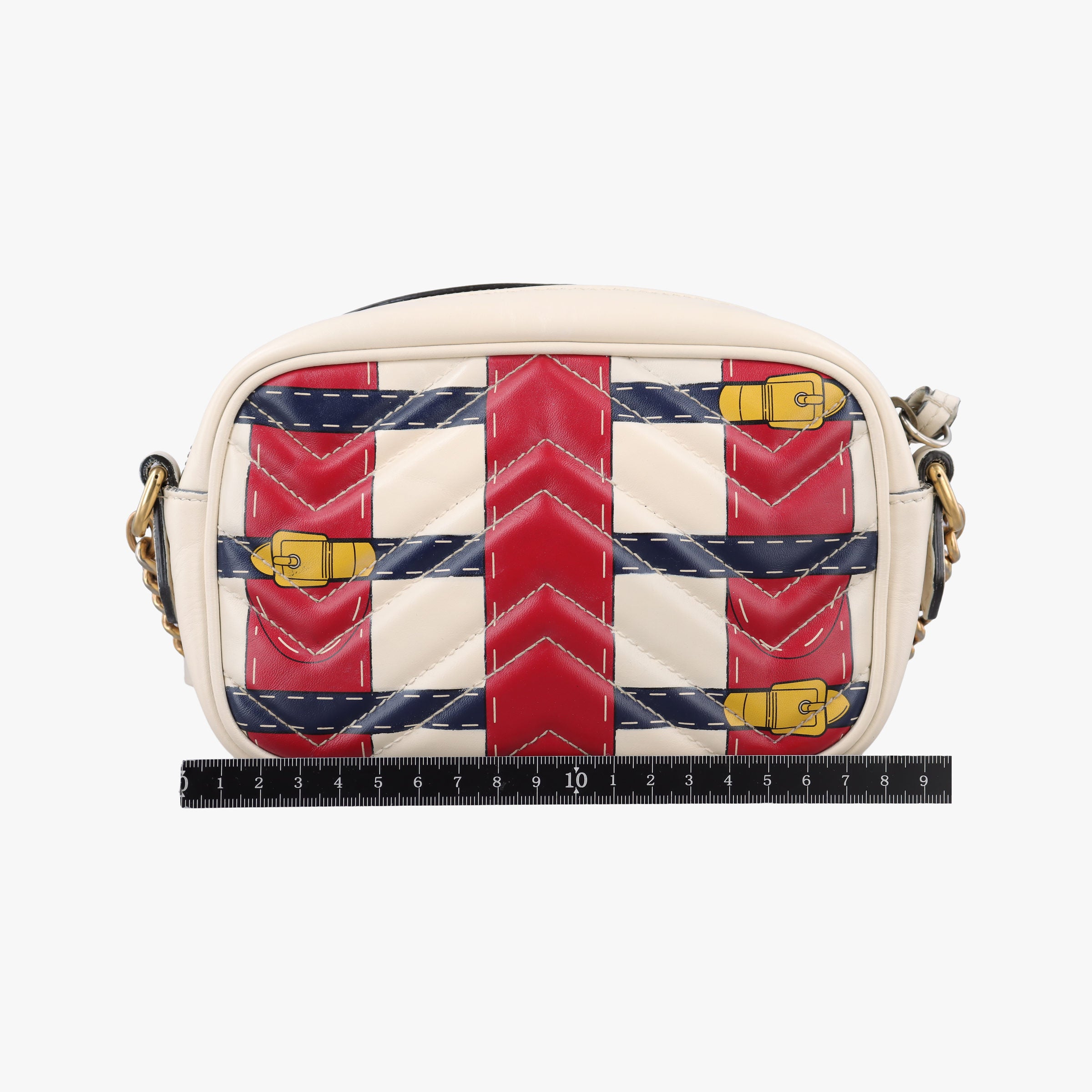 Vintage Gucci GG Marmont White × MultiColor Leather 448065 shoulderbag | stylenewstar