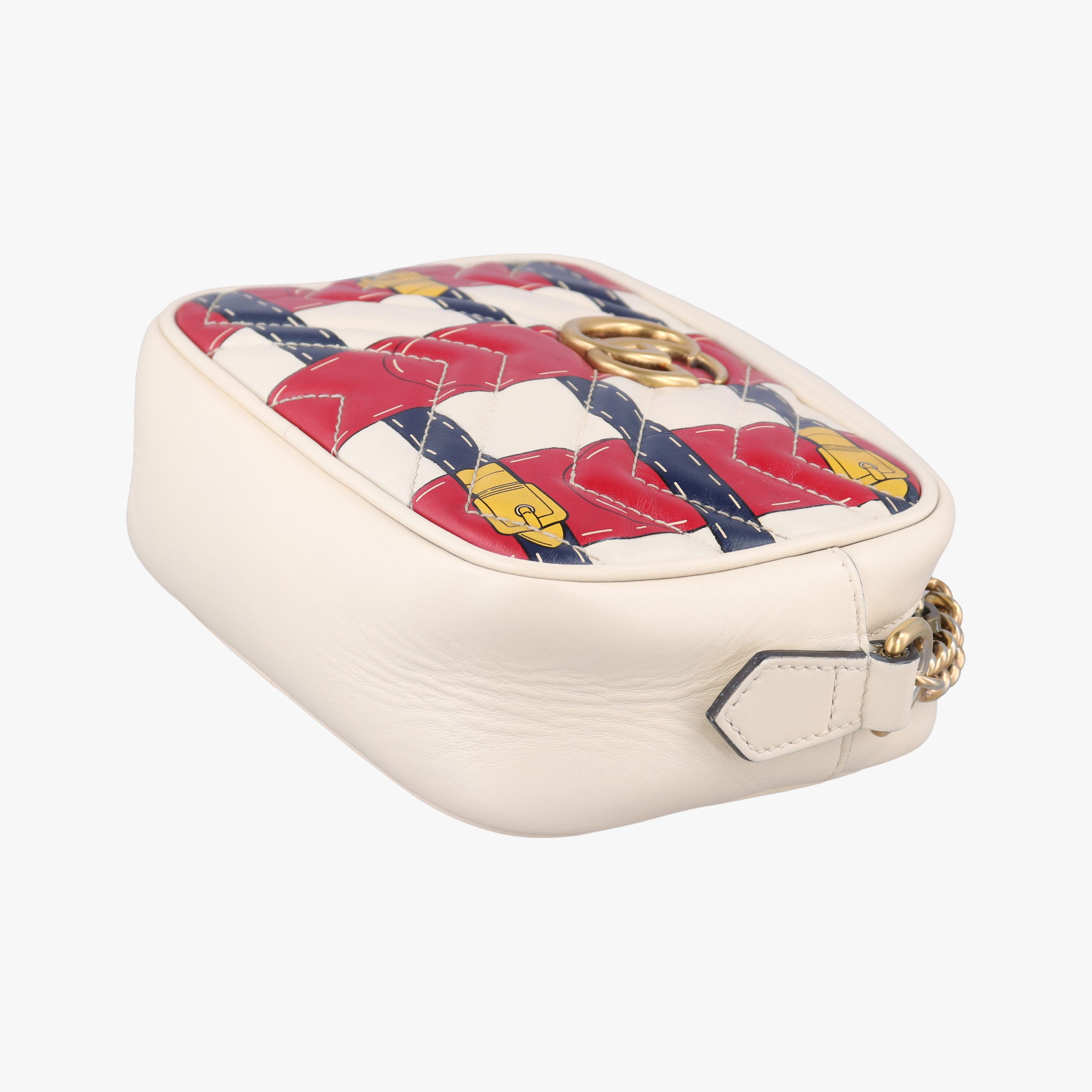 Vintage Gucci GG Marmont White × MultiColor Leather 448065 shoulderbag | stylenewstar