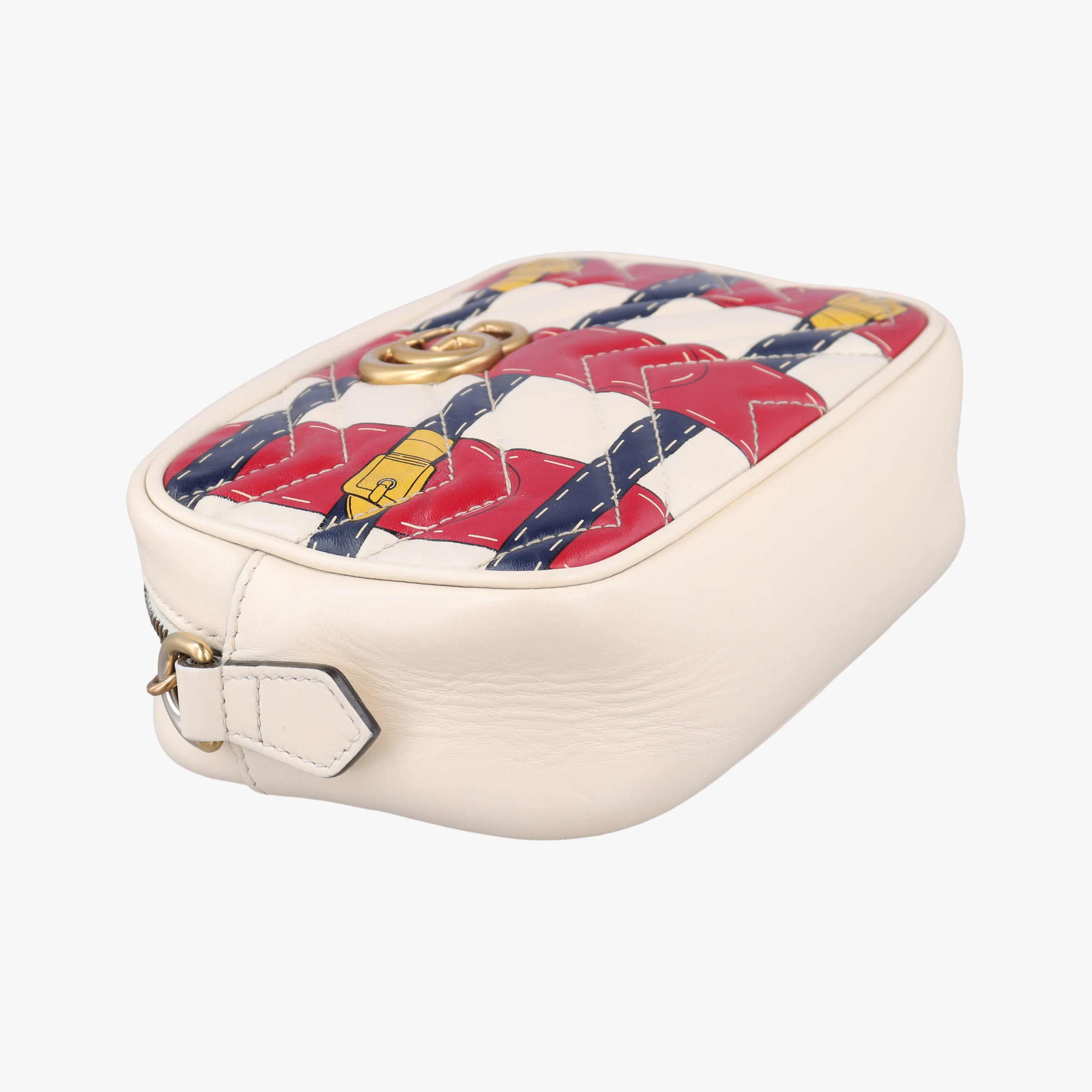 Vintage Gucci GG Marmont White × MultiColor Leather 448065 shoulderbag | stylenewstar