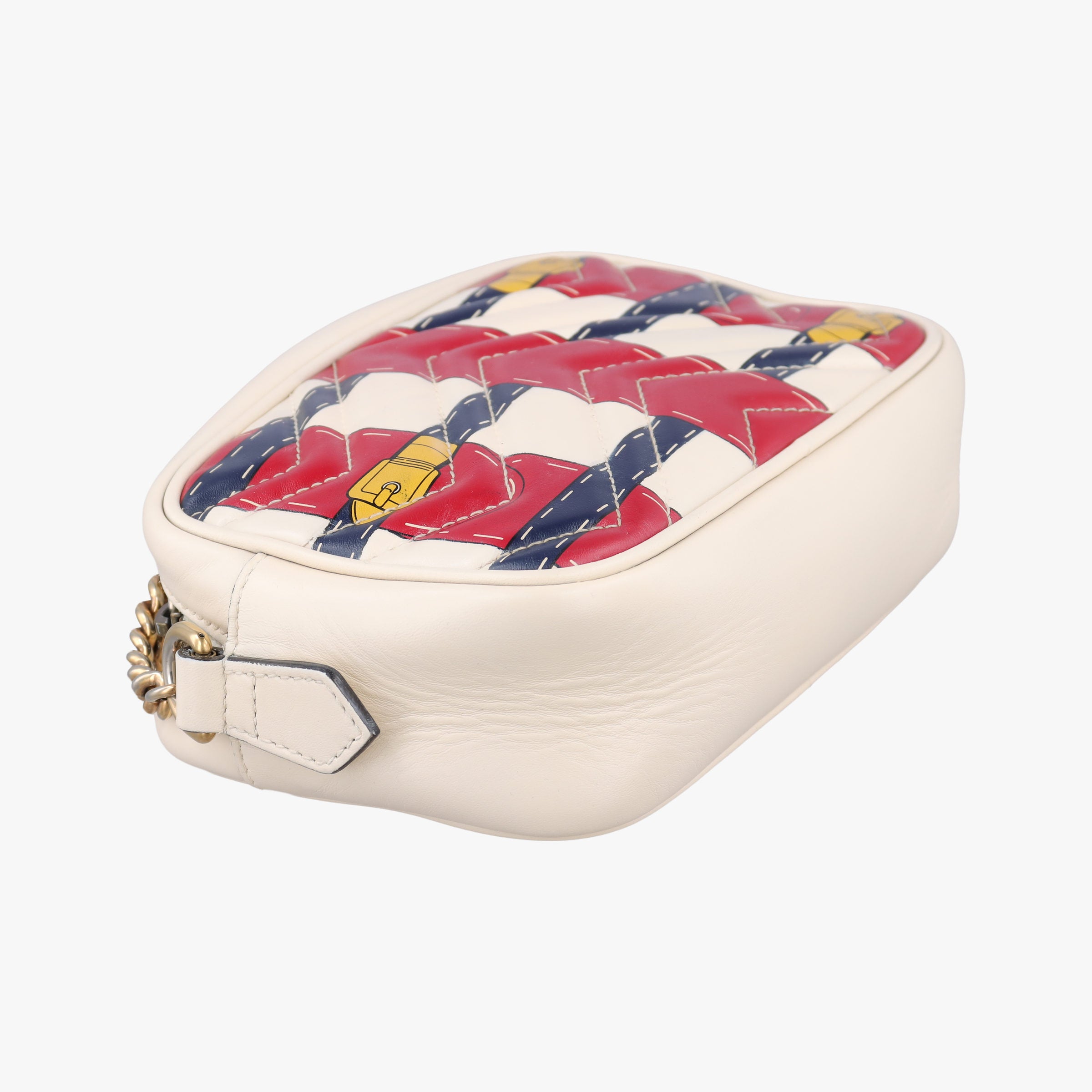 Vintage Gucci GG Marmont White × MultiColor Leather 448065 shoulderbag | stylenewstar