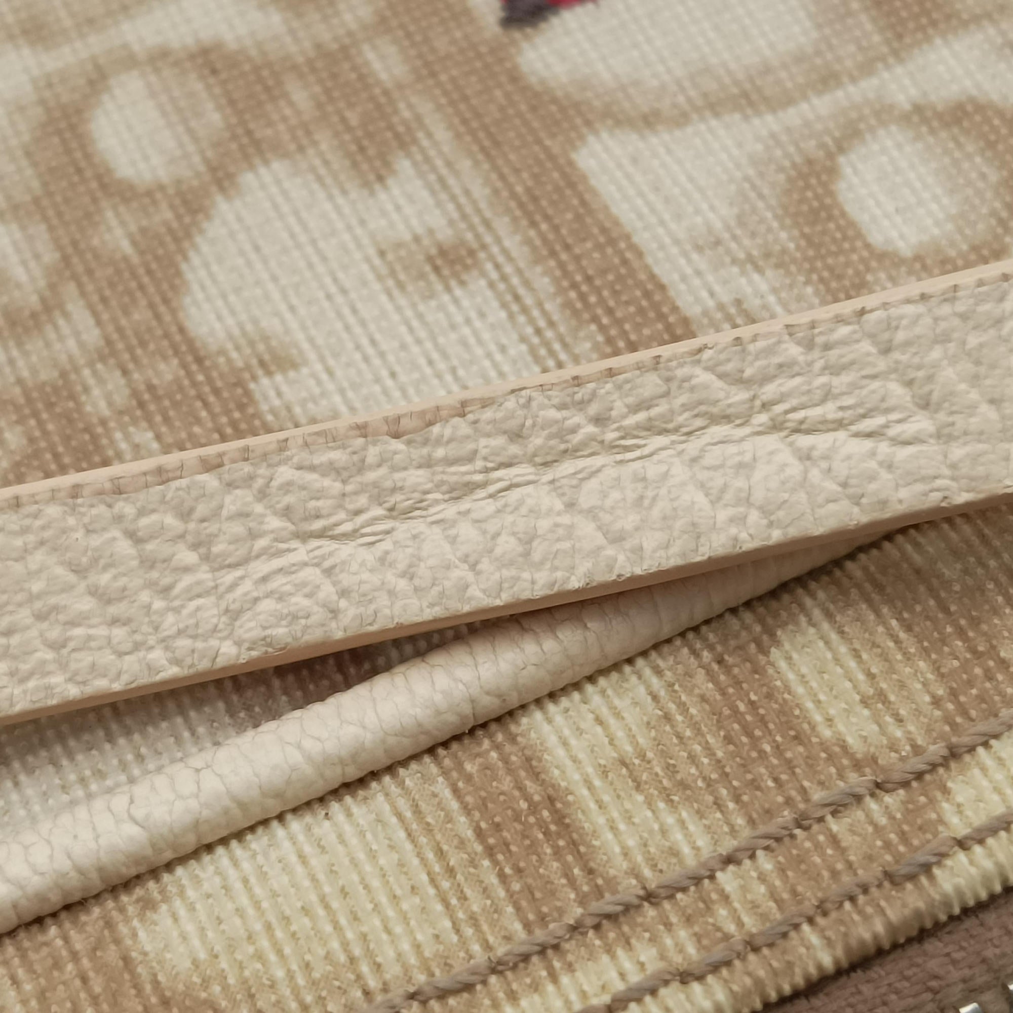 Vintage Christian Dior Trotter Flower Beige PVC Coated Canvas Floral Embroidery  shoulderbag | stylenewstar