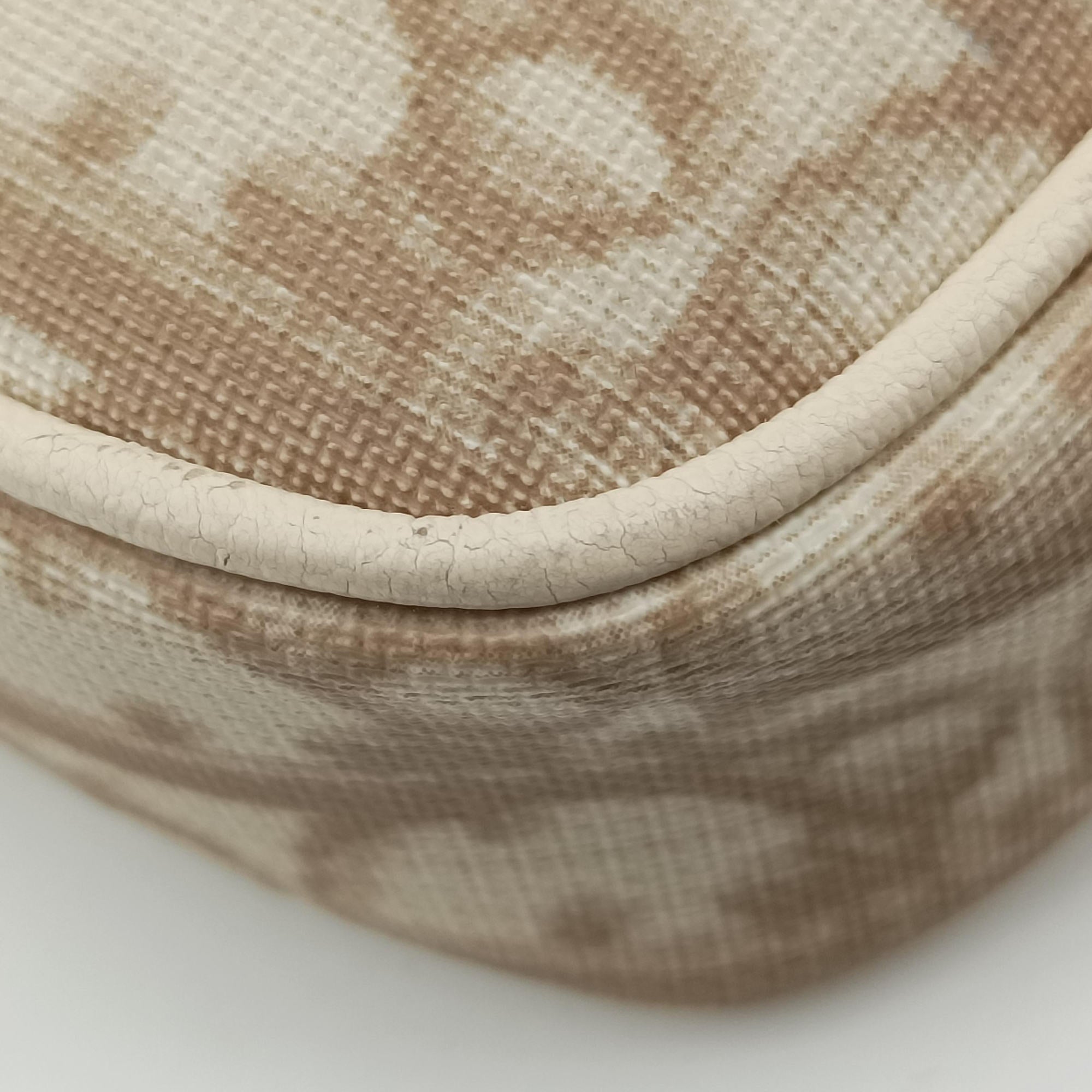 Vintage Christian Dior Trotter Flower Beige PVC Coated Canvas Floral Embroidery  shoulderbag | stylenewstar