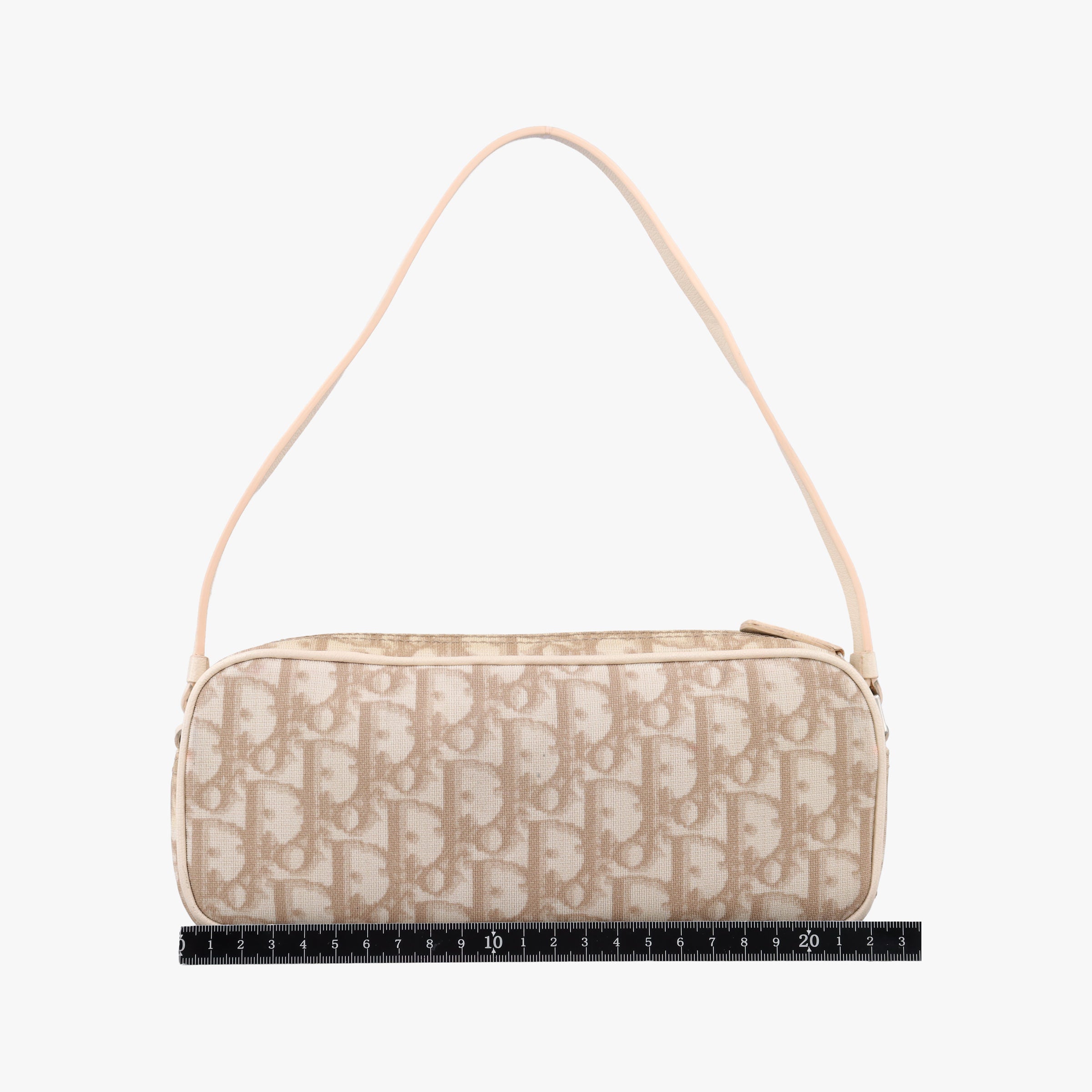 Vintage Christian Dior Trotter Flower Beige PVC Coated Canvas Floral Embroidery  shoulderbag | stylenewstar